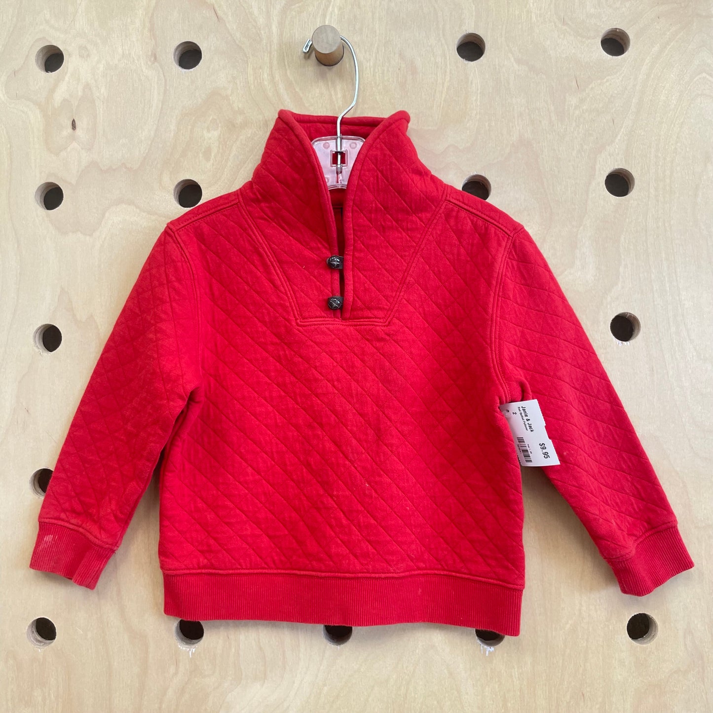 Red Quilted Pullover