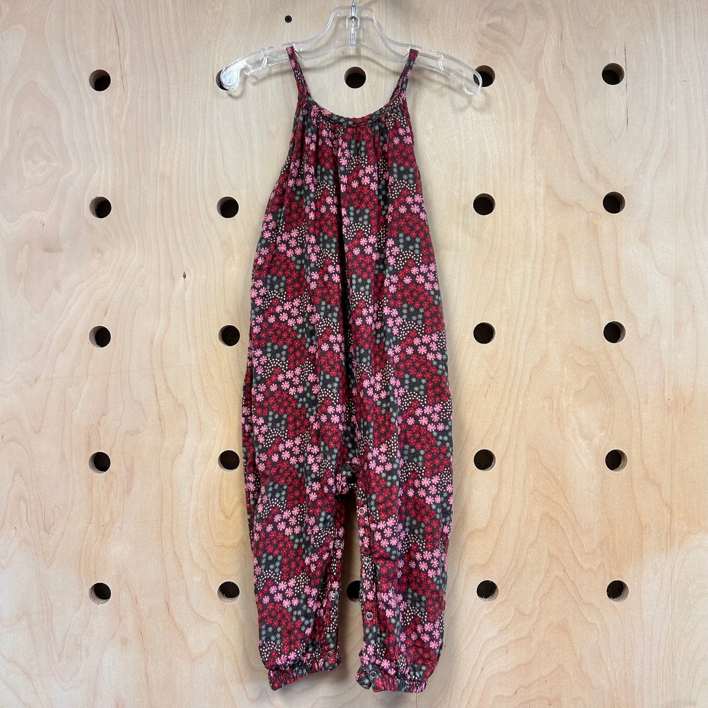 Organic Red/Pink Floral Romper