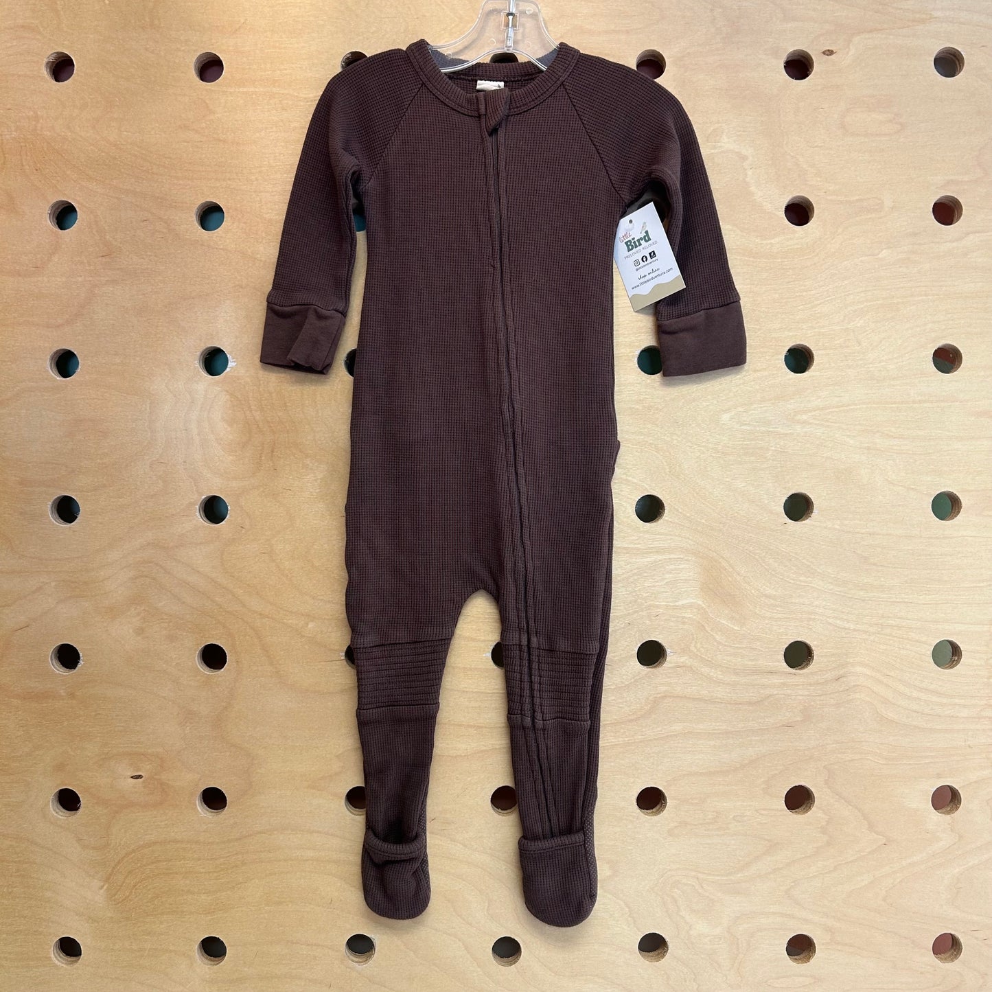 Brown Waffle Knit Footies