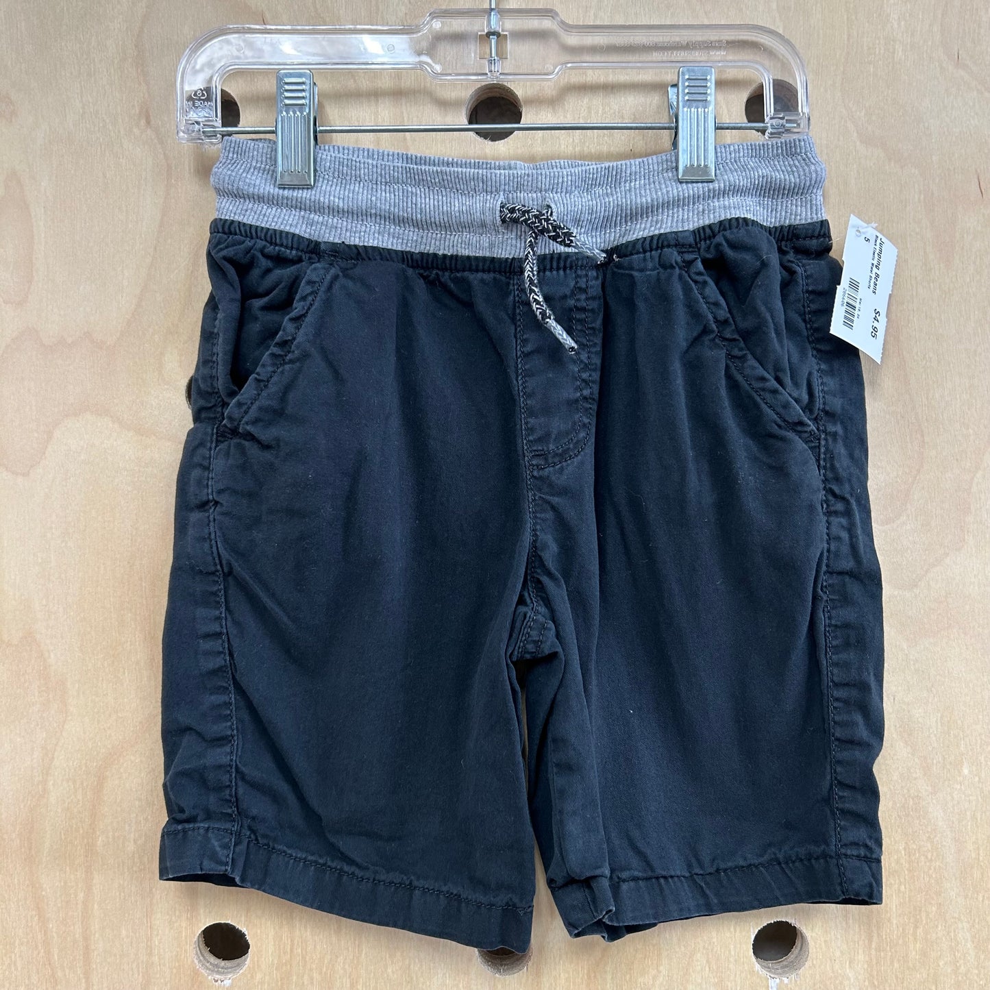 Black Elastic Waist Shorts