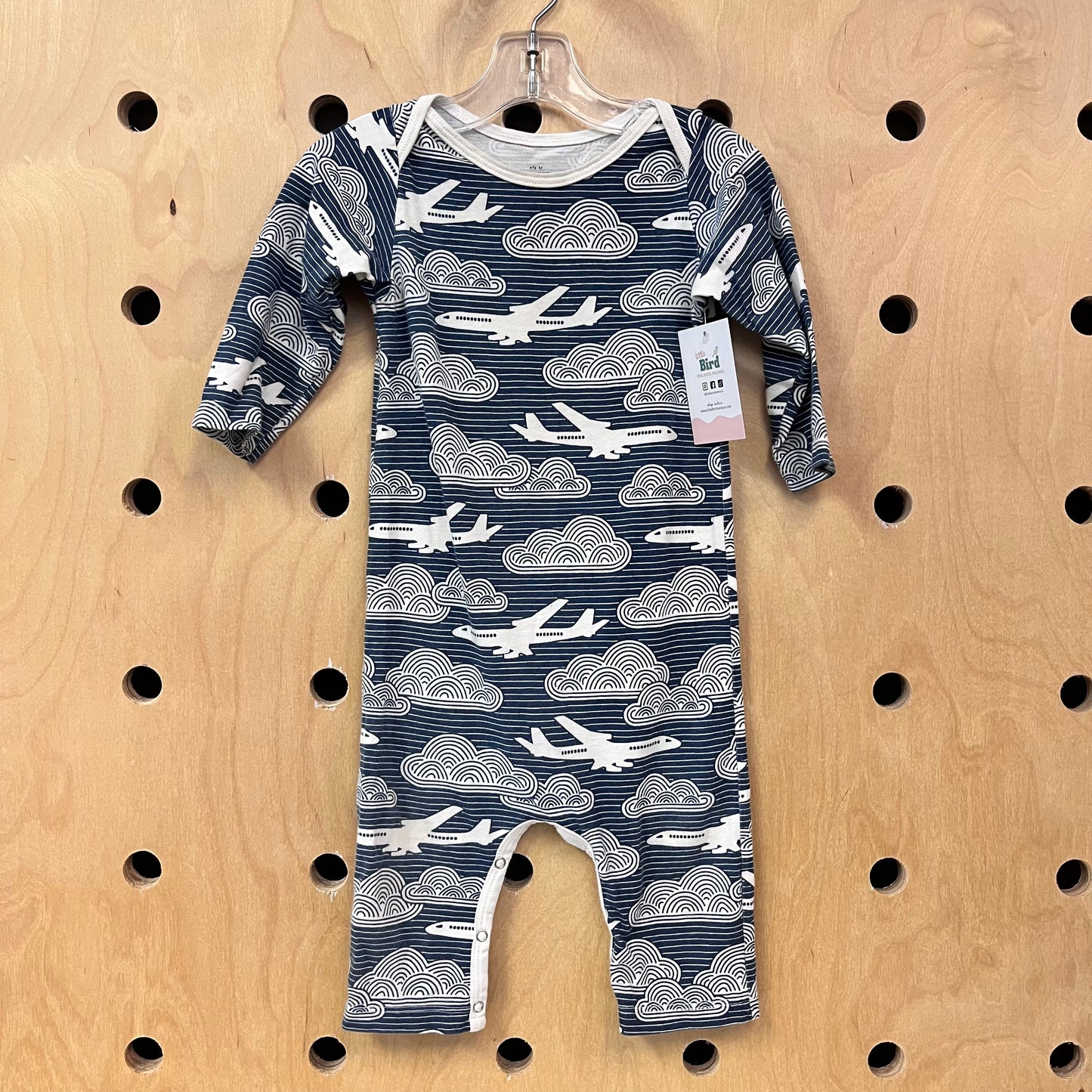 Organic Blue Airplanes Romper