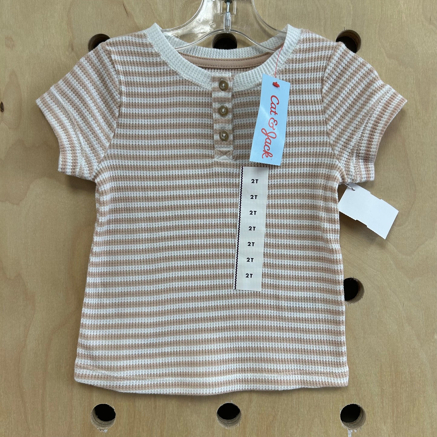 Tan Striped Thermal Henley NEW!