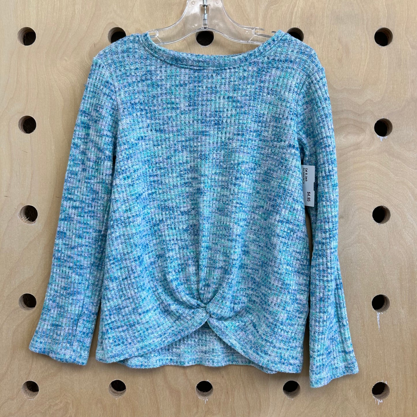 Blue Knotted Knit Top
