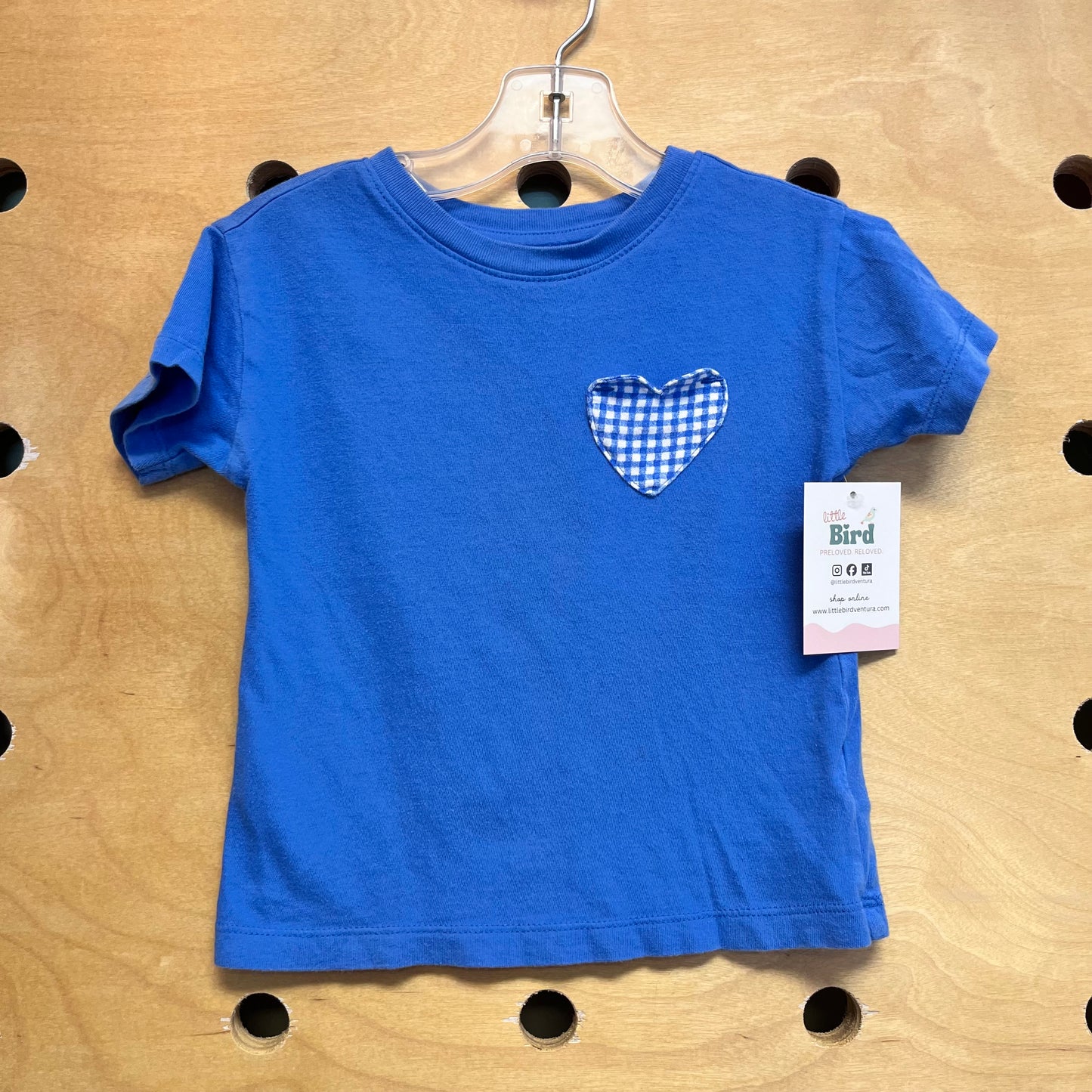 Blue Gingham Heart Shirt