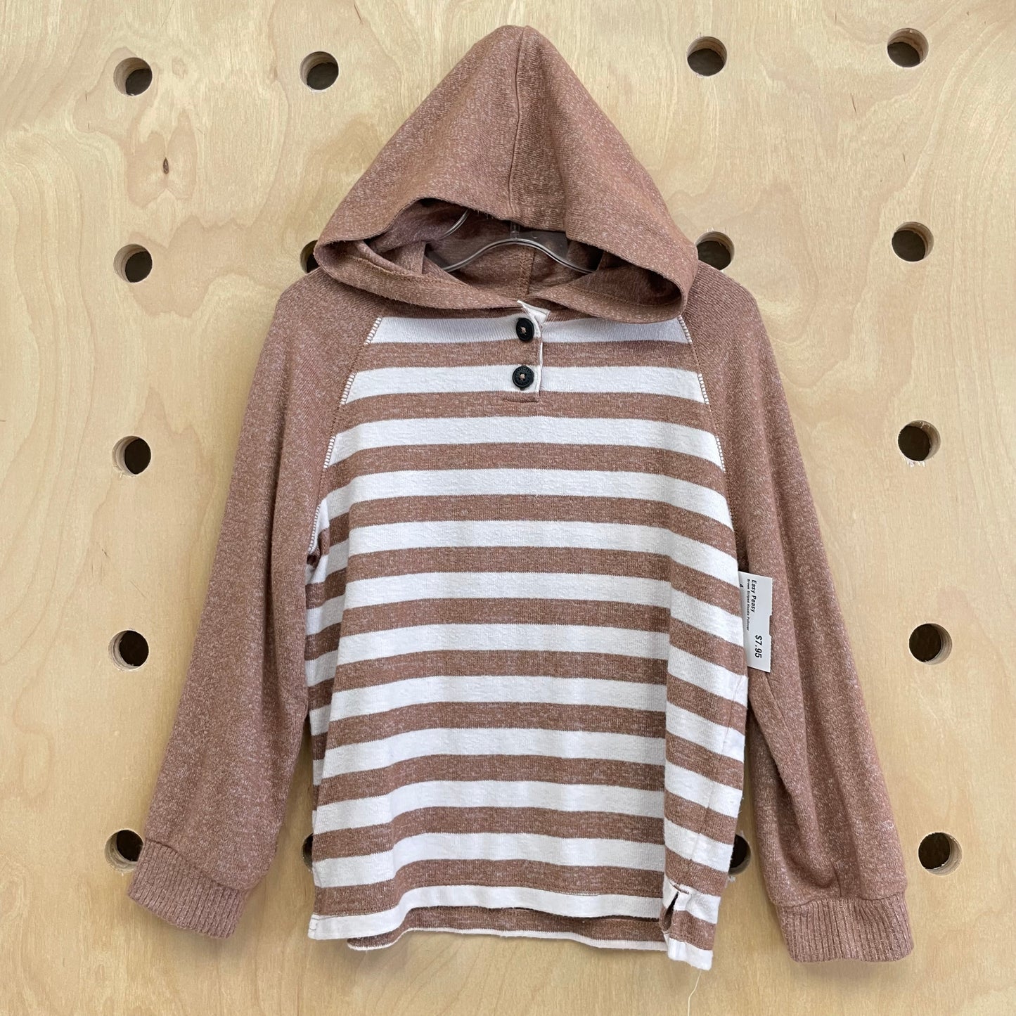 Brown Striped Hoodie Pullover