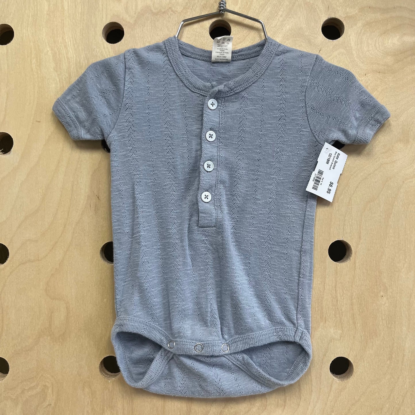 Blue Eyelet Bodysuit