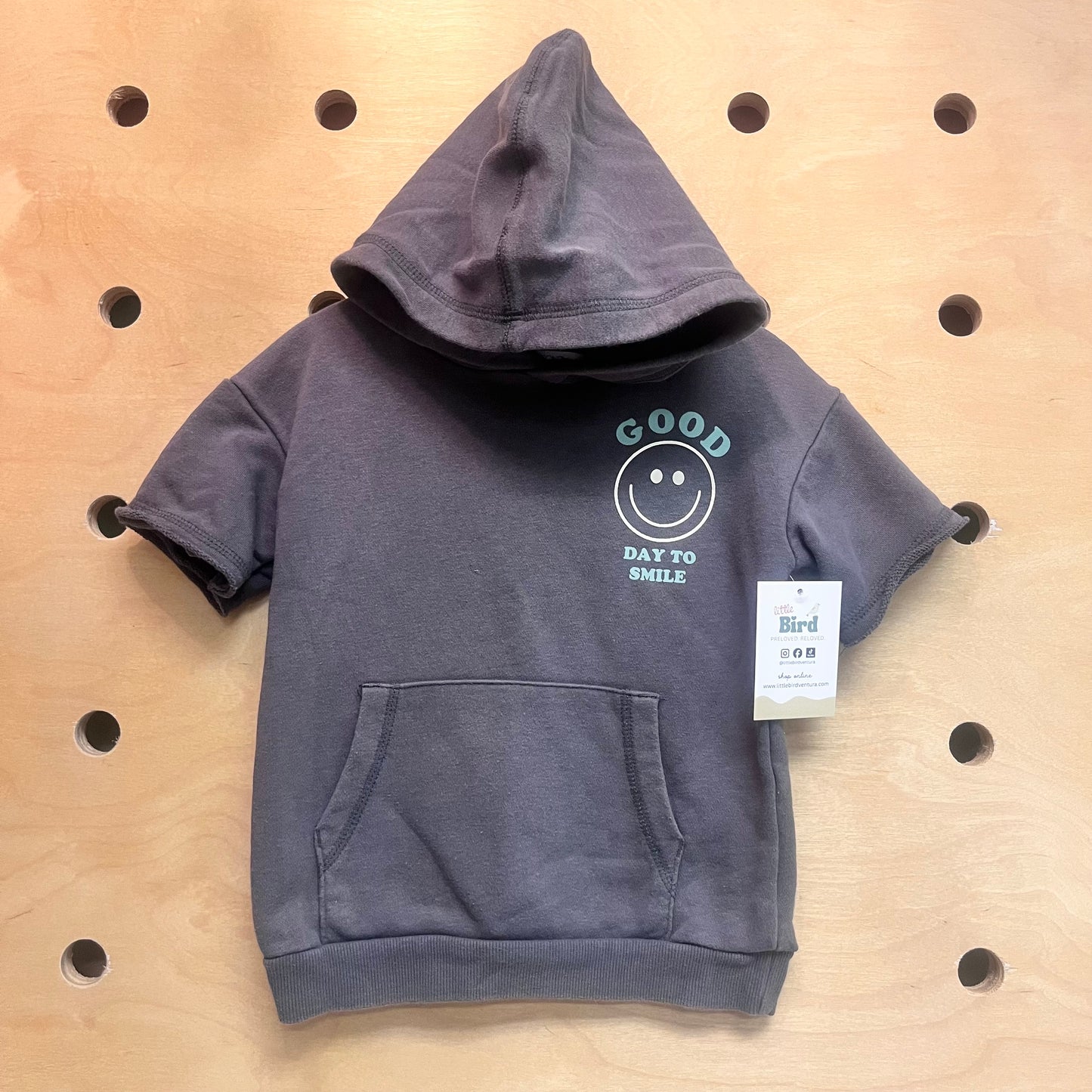 Grey Hooded 'Good Day To Smile' Tee