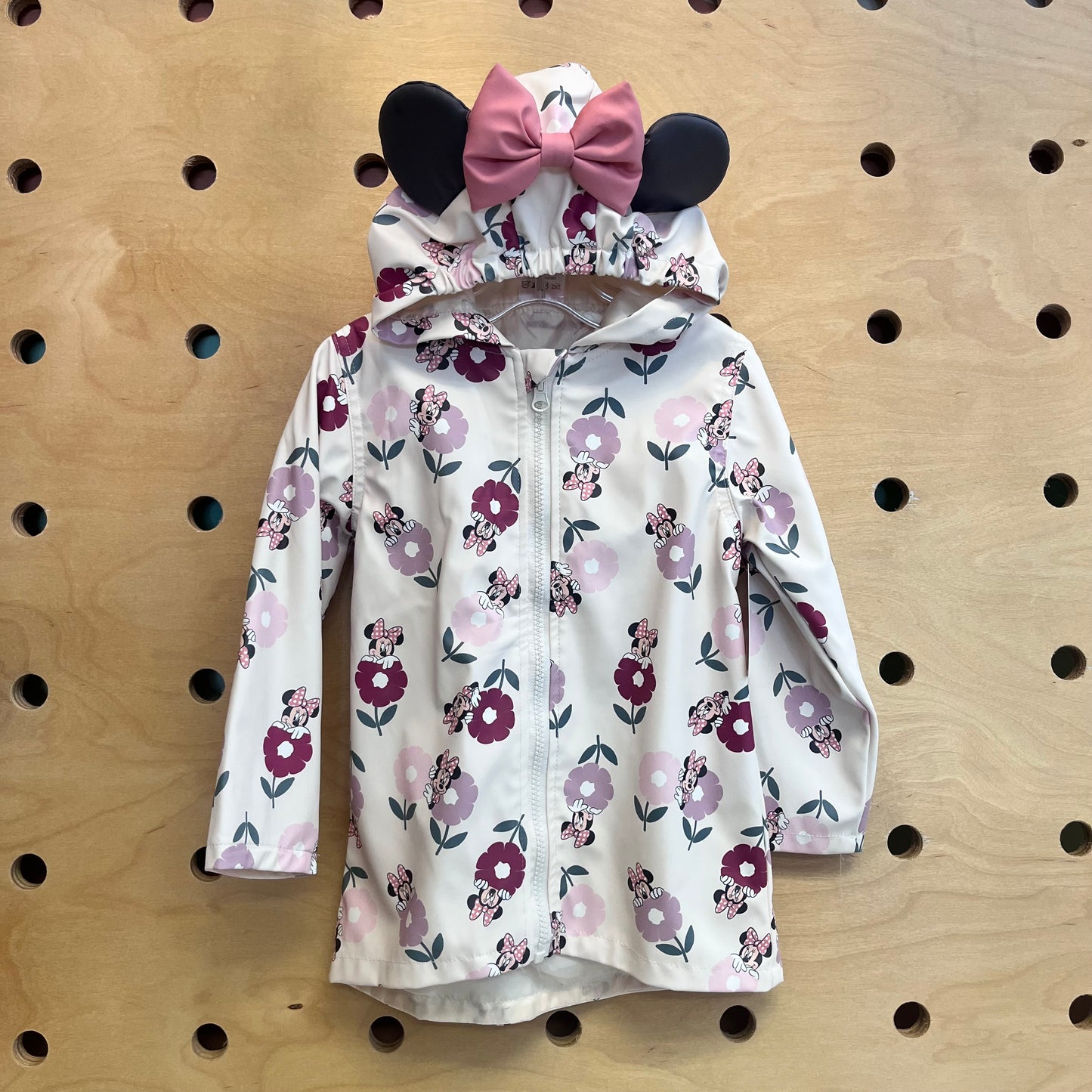 Cream Floral Minnie Rain Jacket