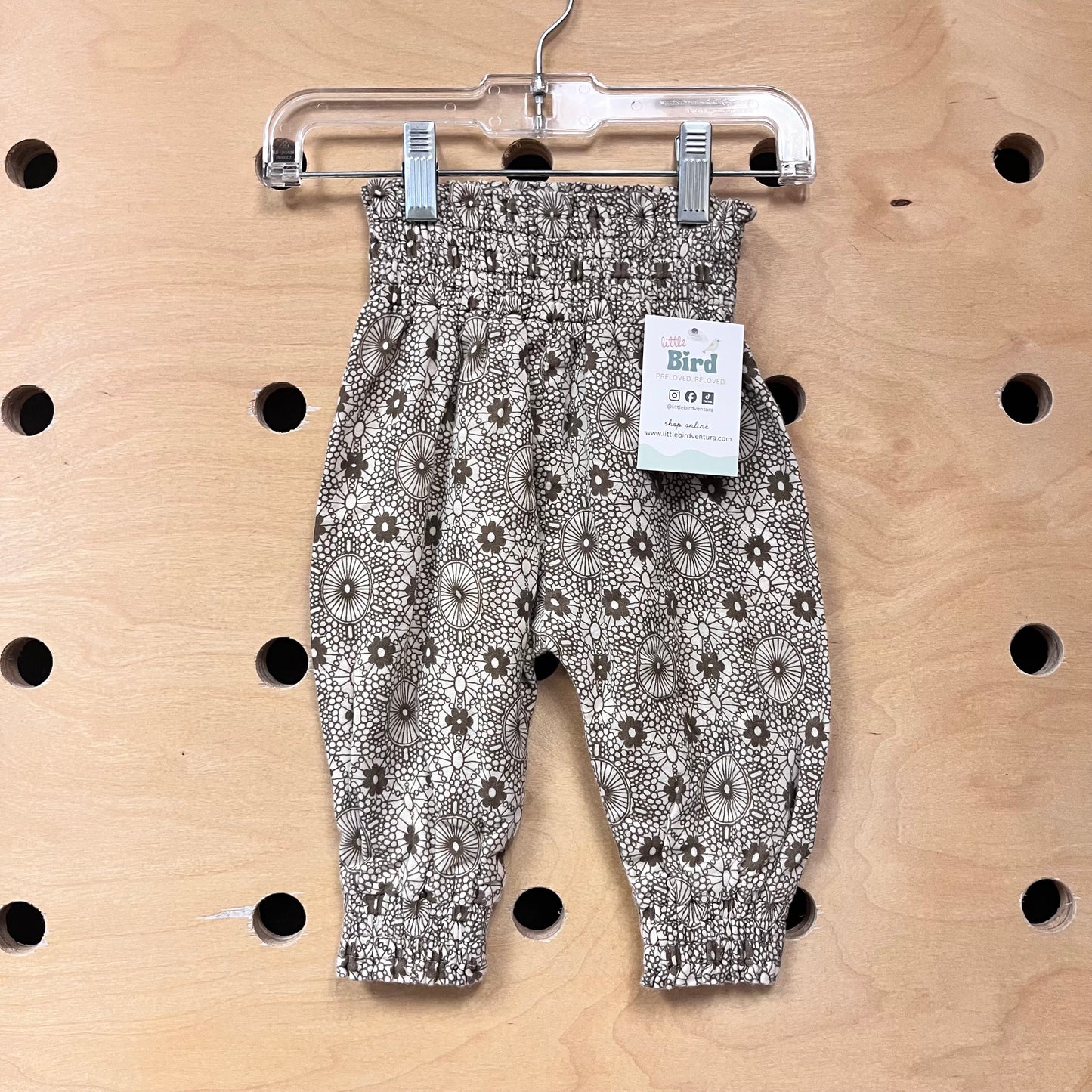 Organic Tan Floral Joggers