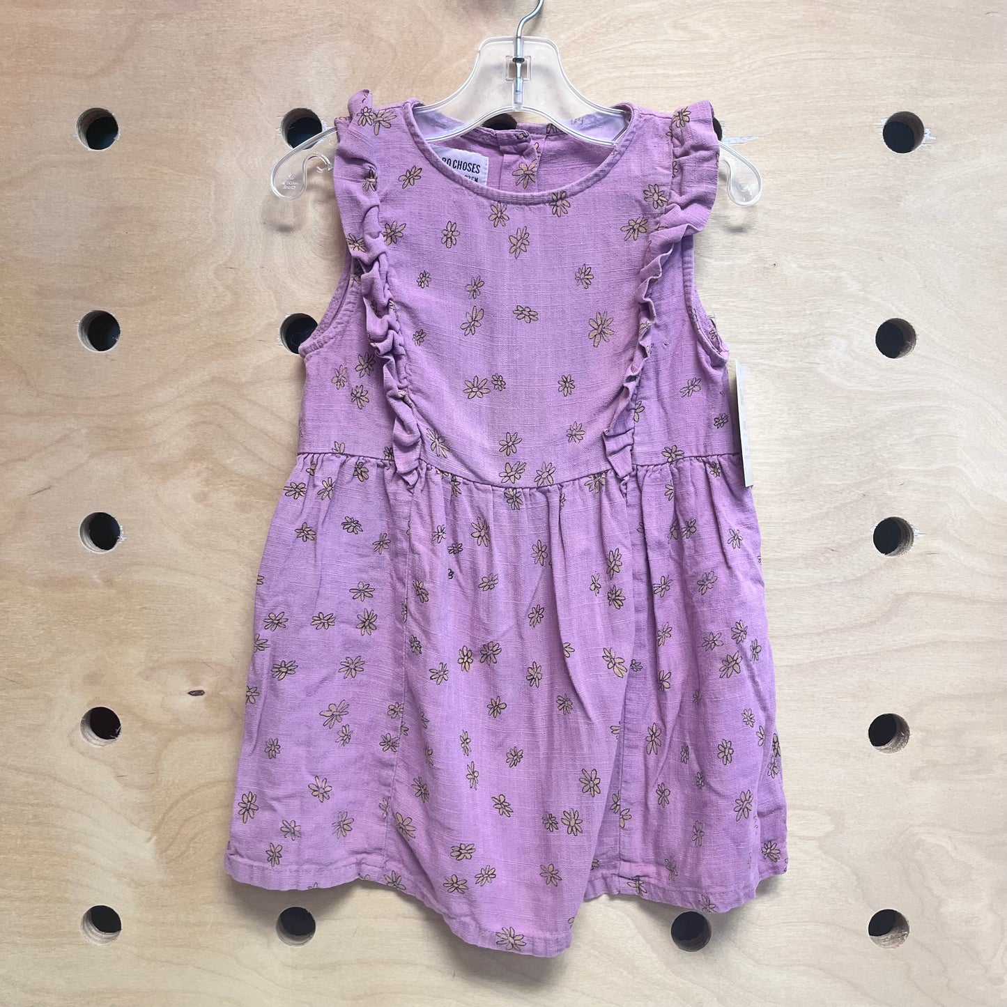 Mauve Floral Linen Blend Dress