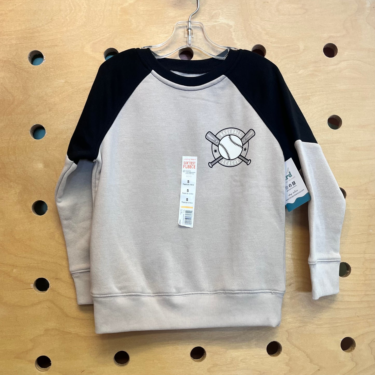 Beige/Black Baseball Pullover NEW!