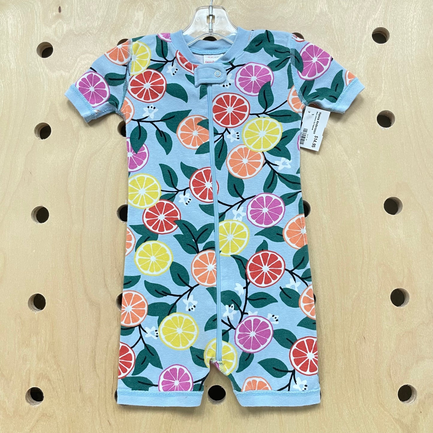 Blue Lemons Zip Pajamas