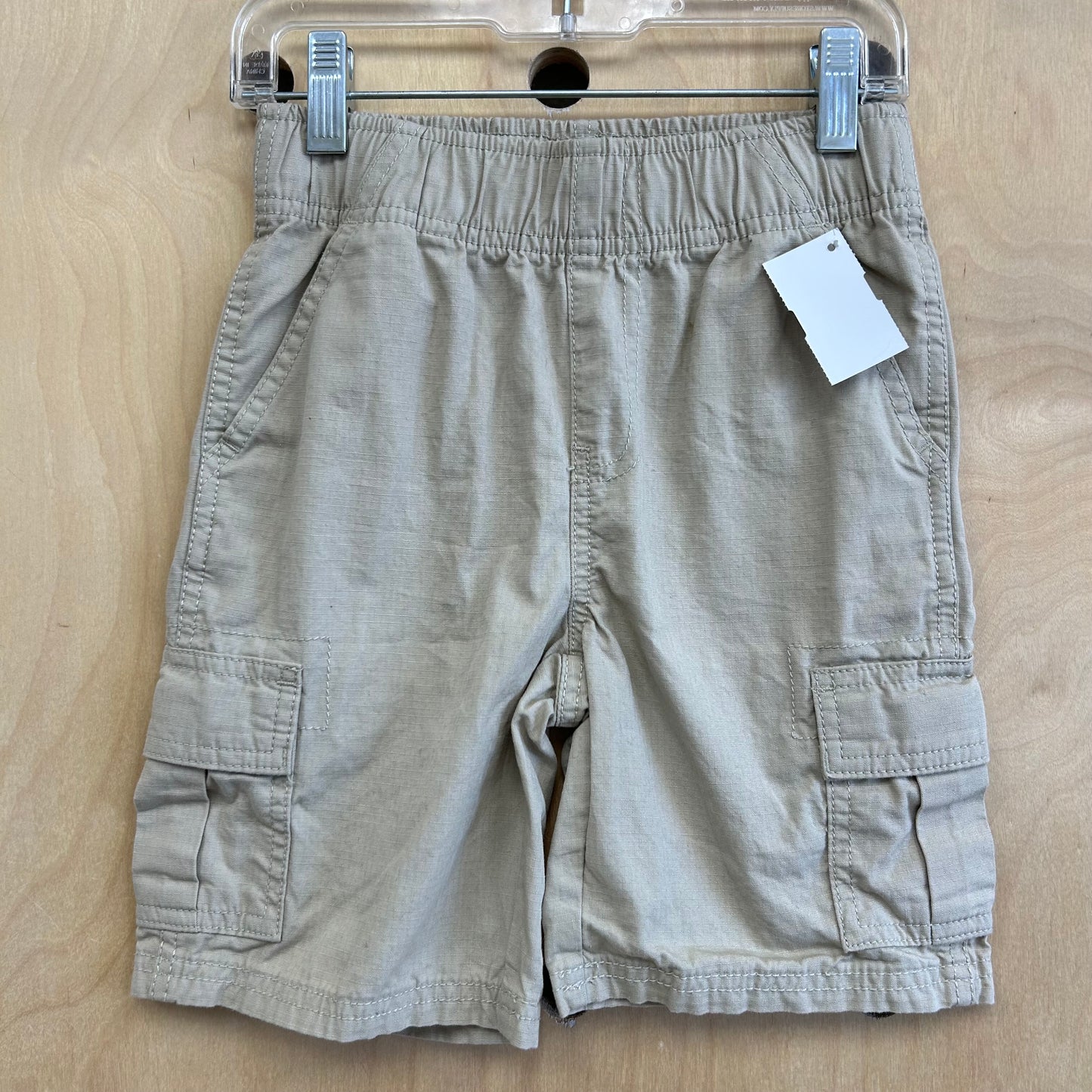 Tan Elastic Waist Shorts