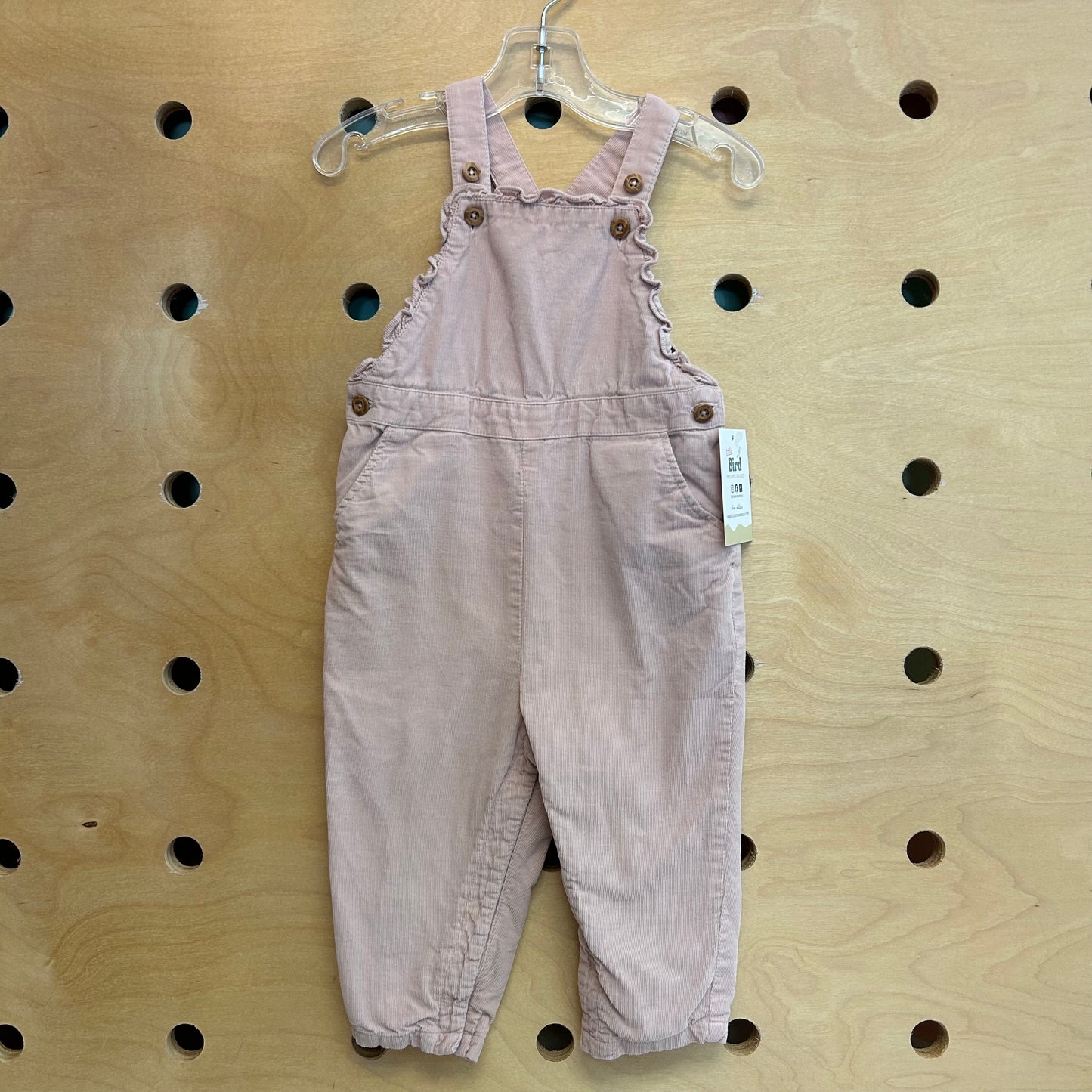 Pink Cord Overalls