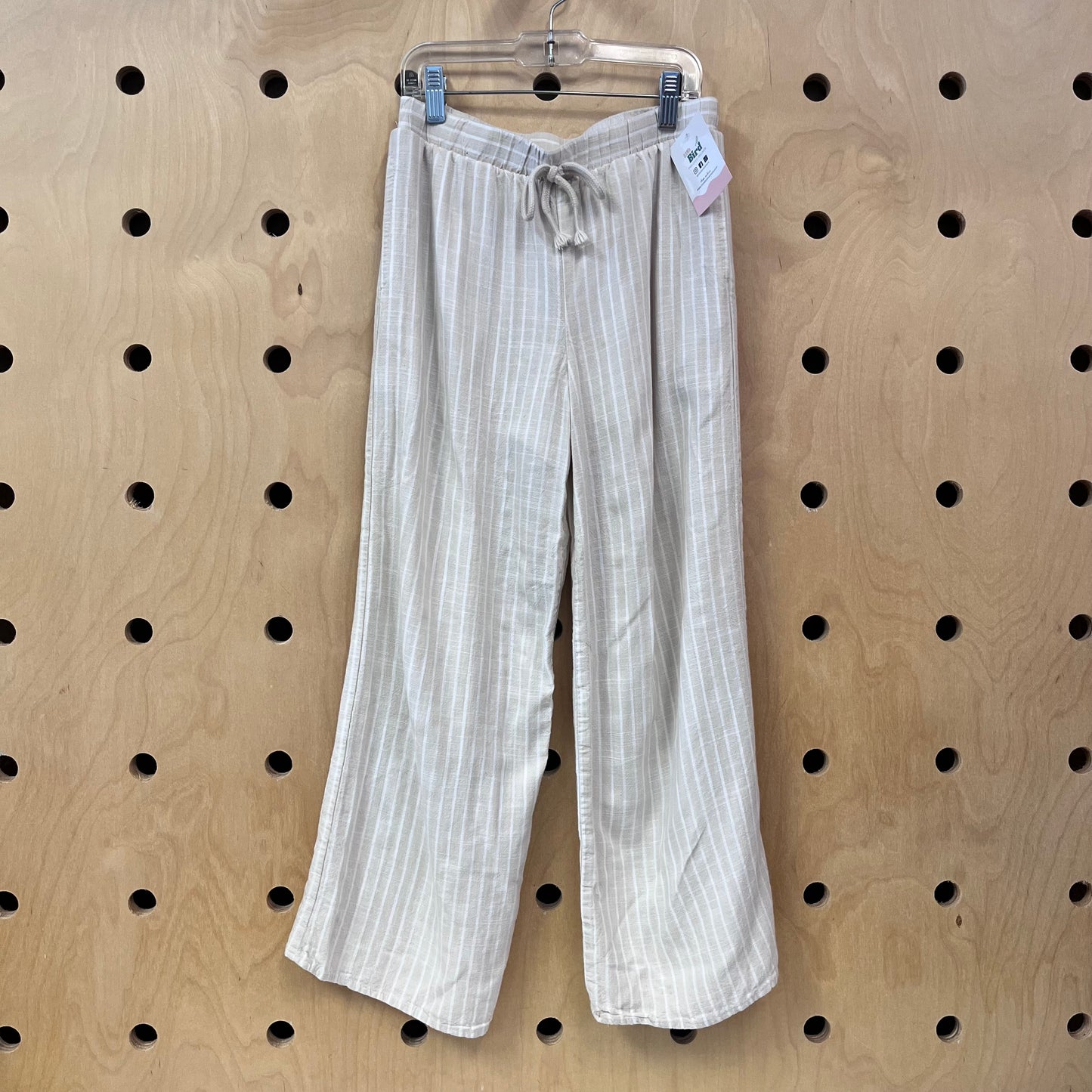 Beige Linen Blend Pants