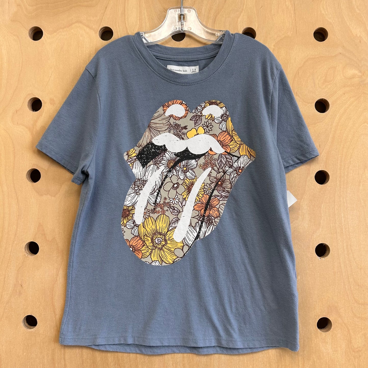 Blue Rolling Stones Floral Tee