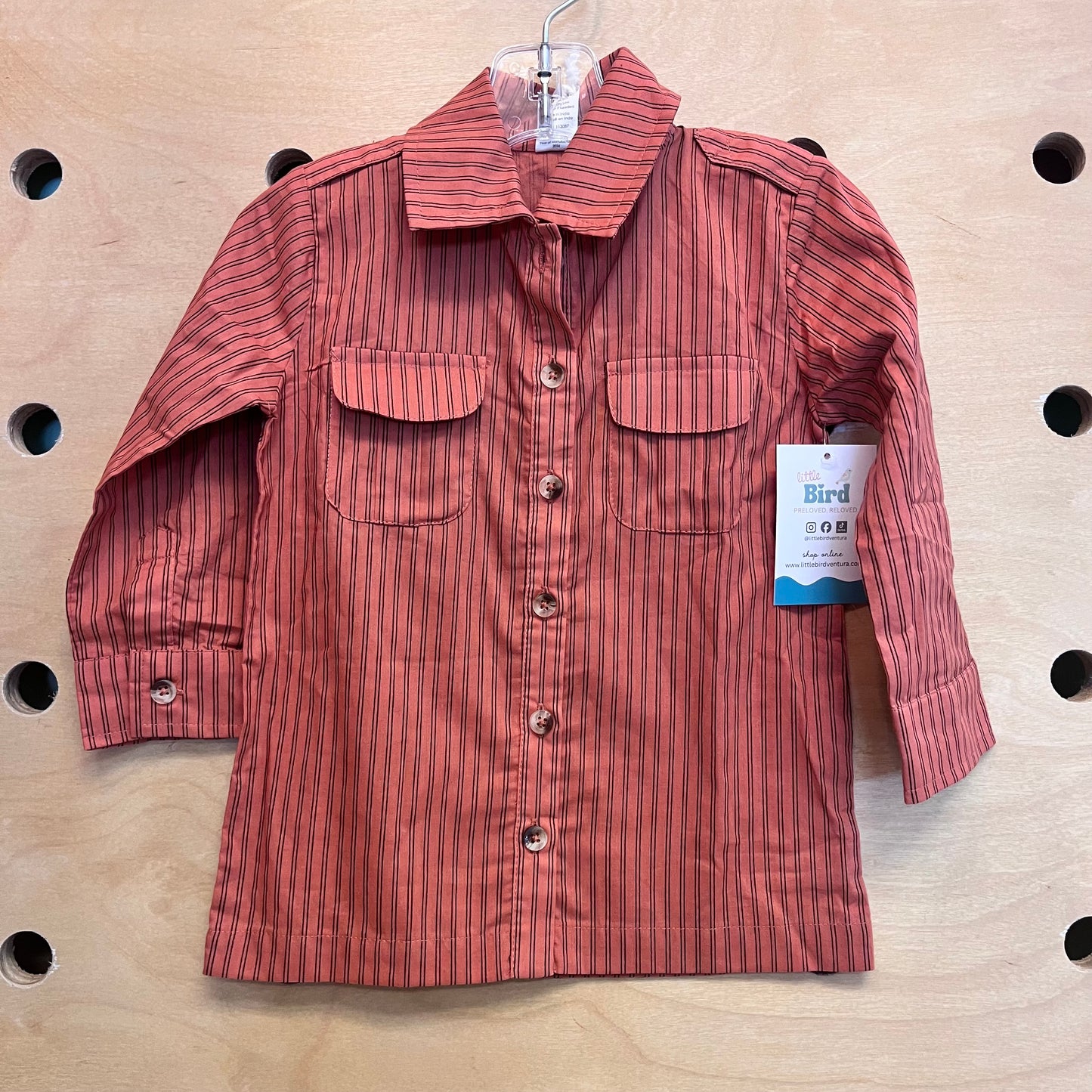 Organic Rust Striped Button Up NEW!