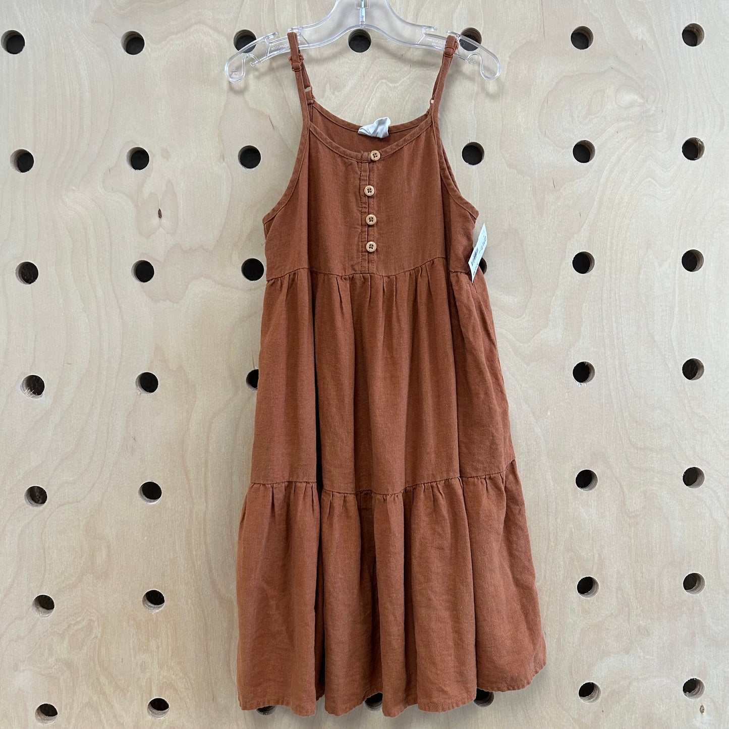 Brown Linen Blend Dress