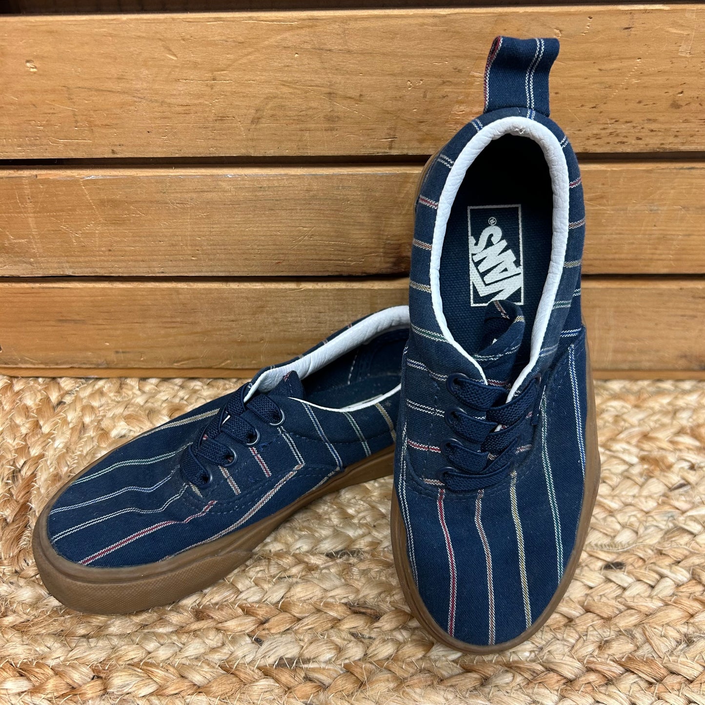 Blue Canvas Slip-On Sneakers