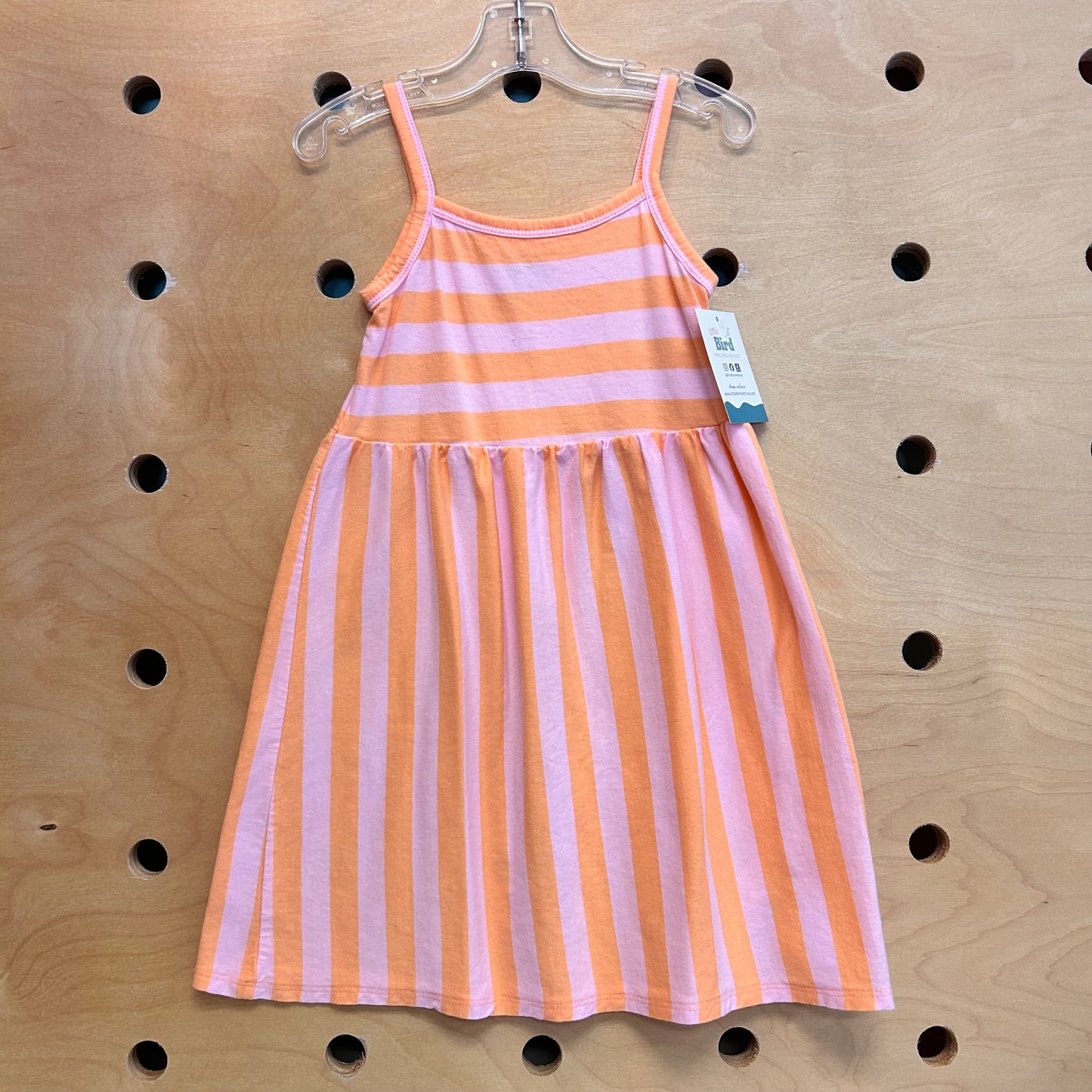 Pink/Orange Striped Dress