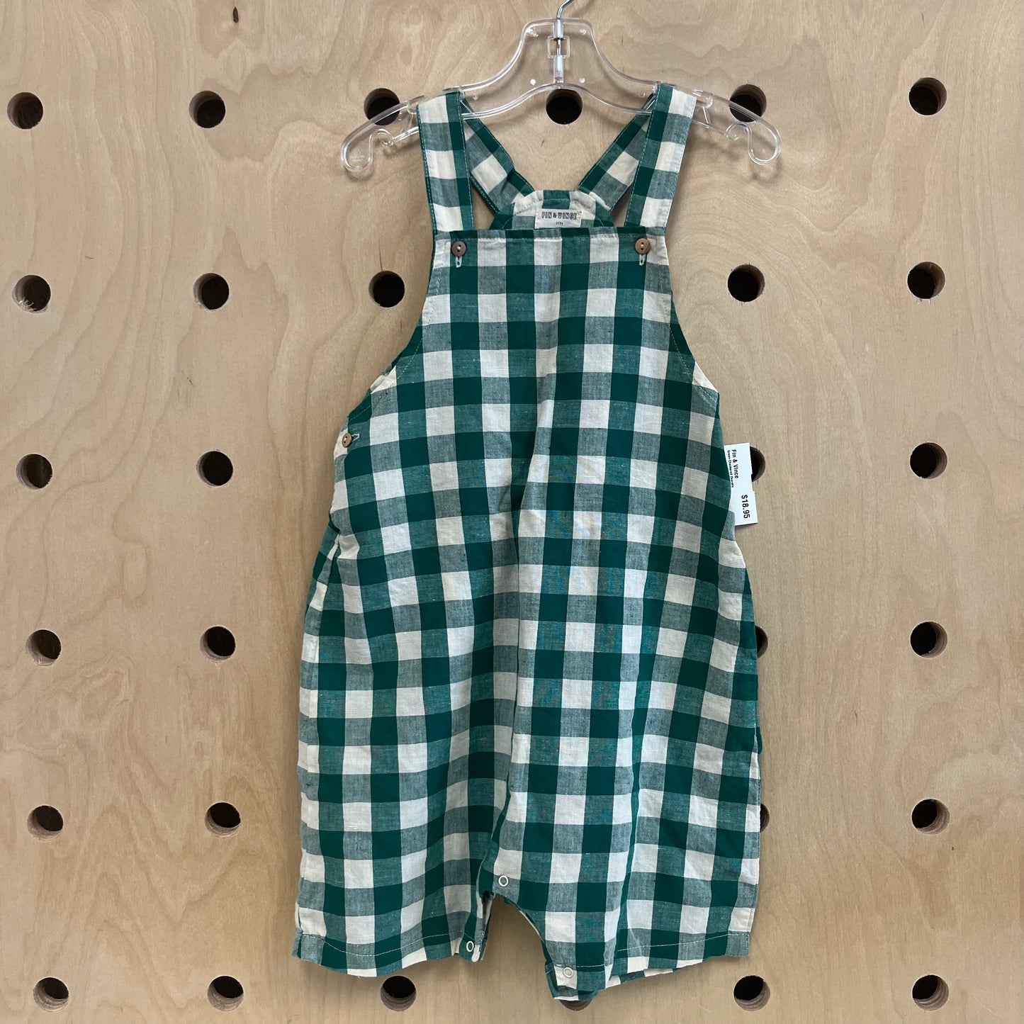 Green Checkered Overalls
