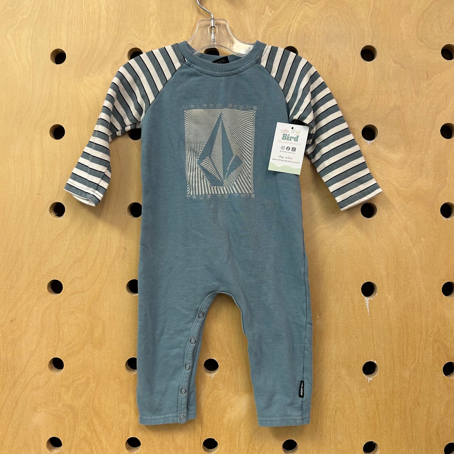 Blue French Terry Romper