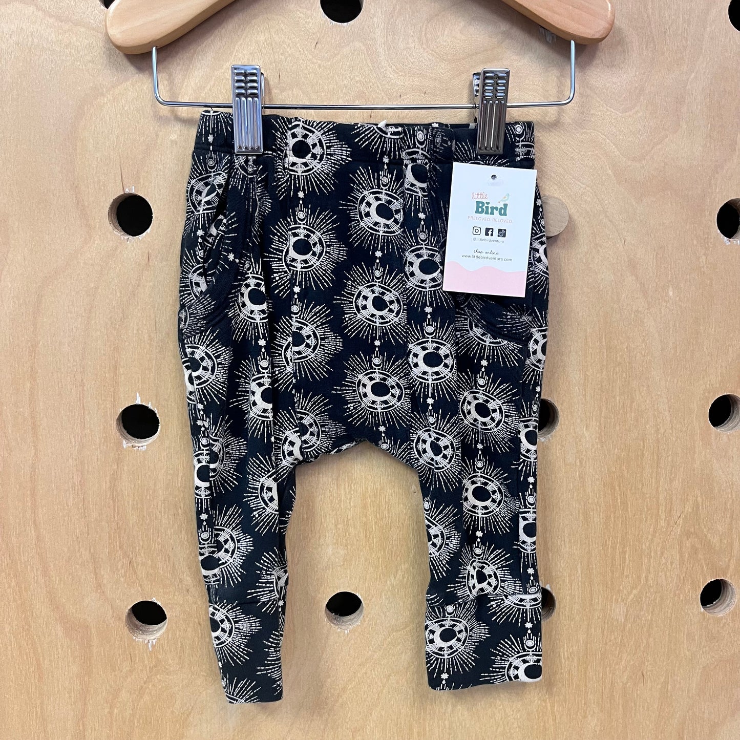 Black Organic Bursts Soft Pants