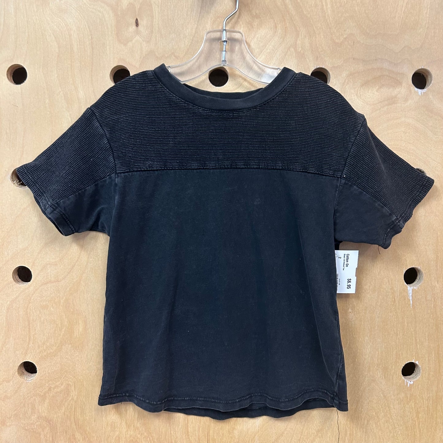 Black 1/4 Ribbed Tee