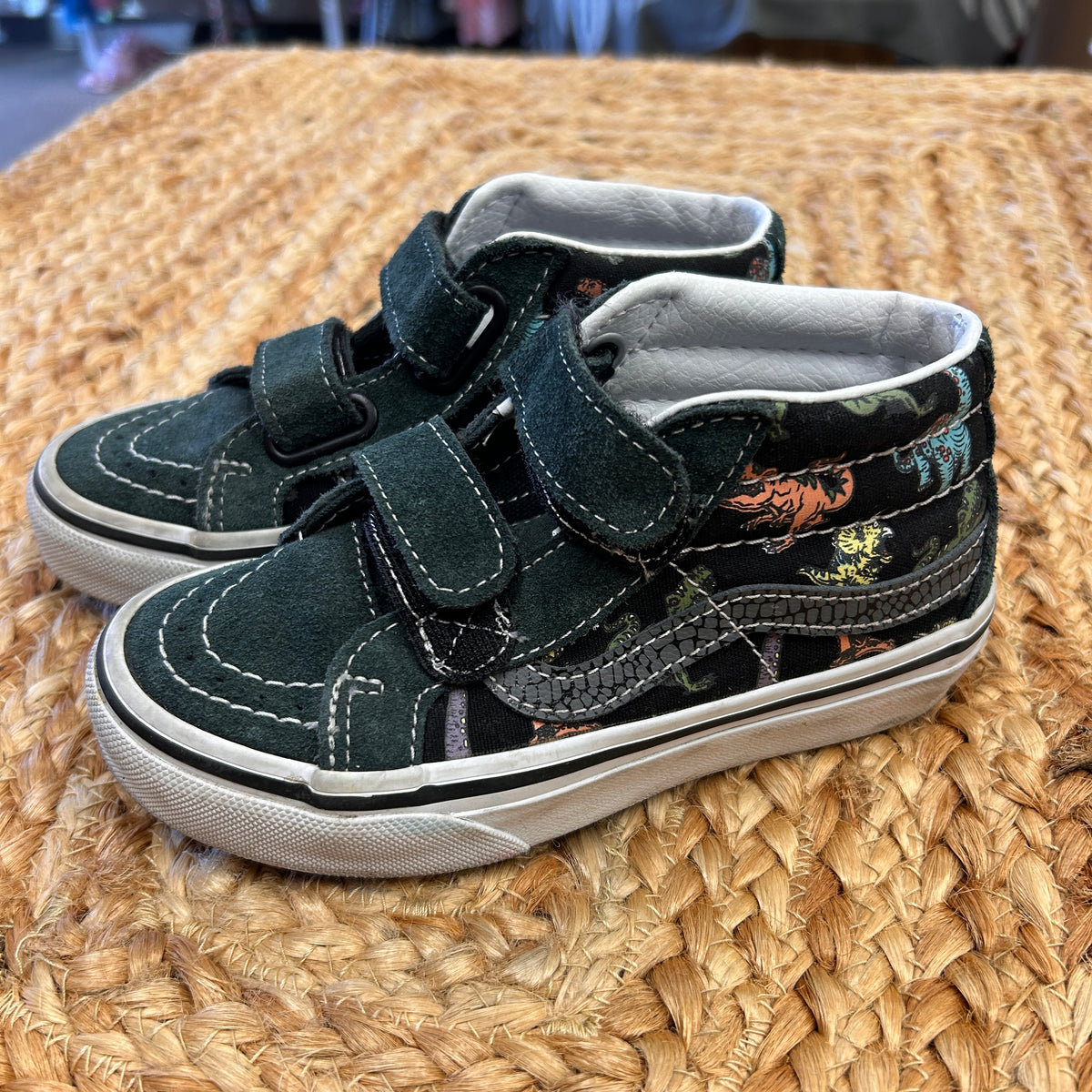 Green Suede Dinos Hi Top Sneakers