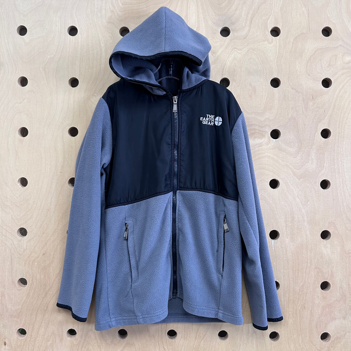 Grey & Black Fleece Zip Hoodie
