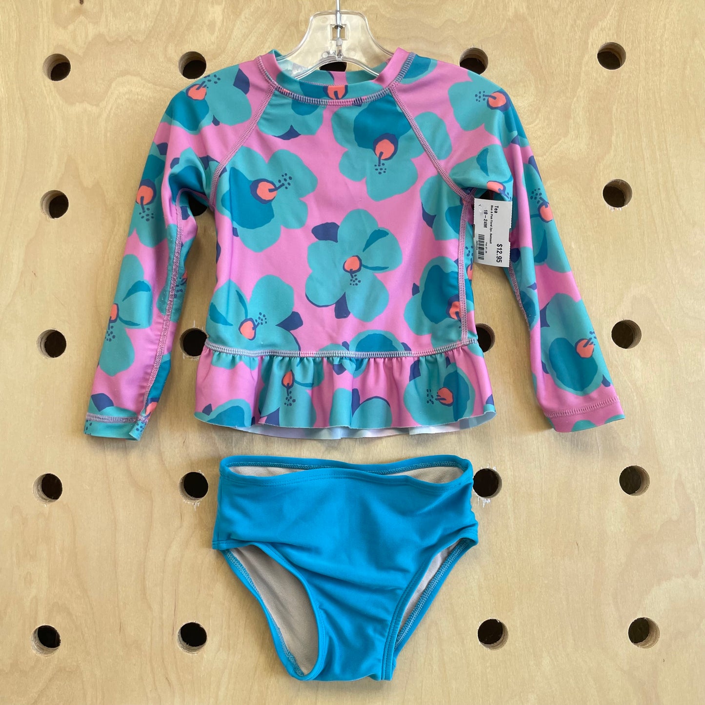 Blue & Pink Floral 2pc. Swimsuit