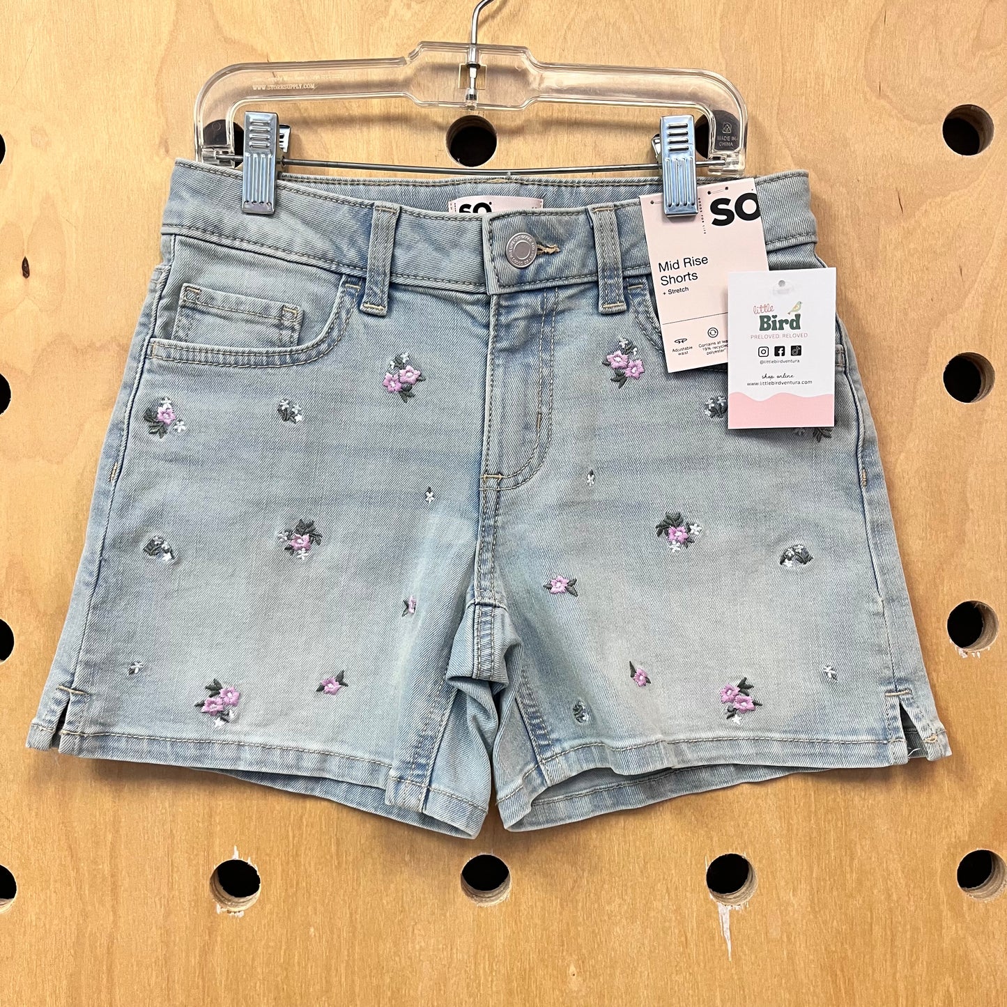Floral Embroidered Mid-Rise Shorts NEW!