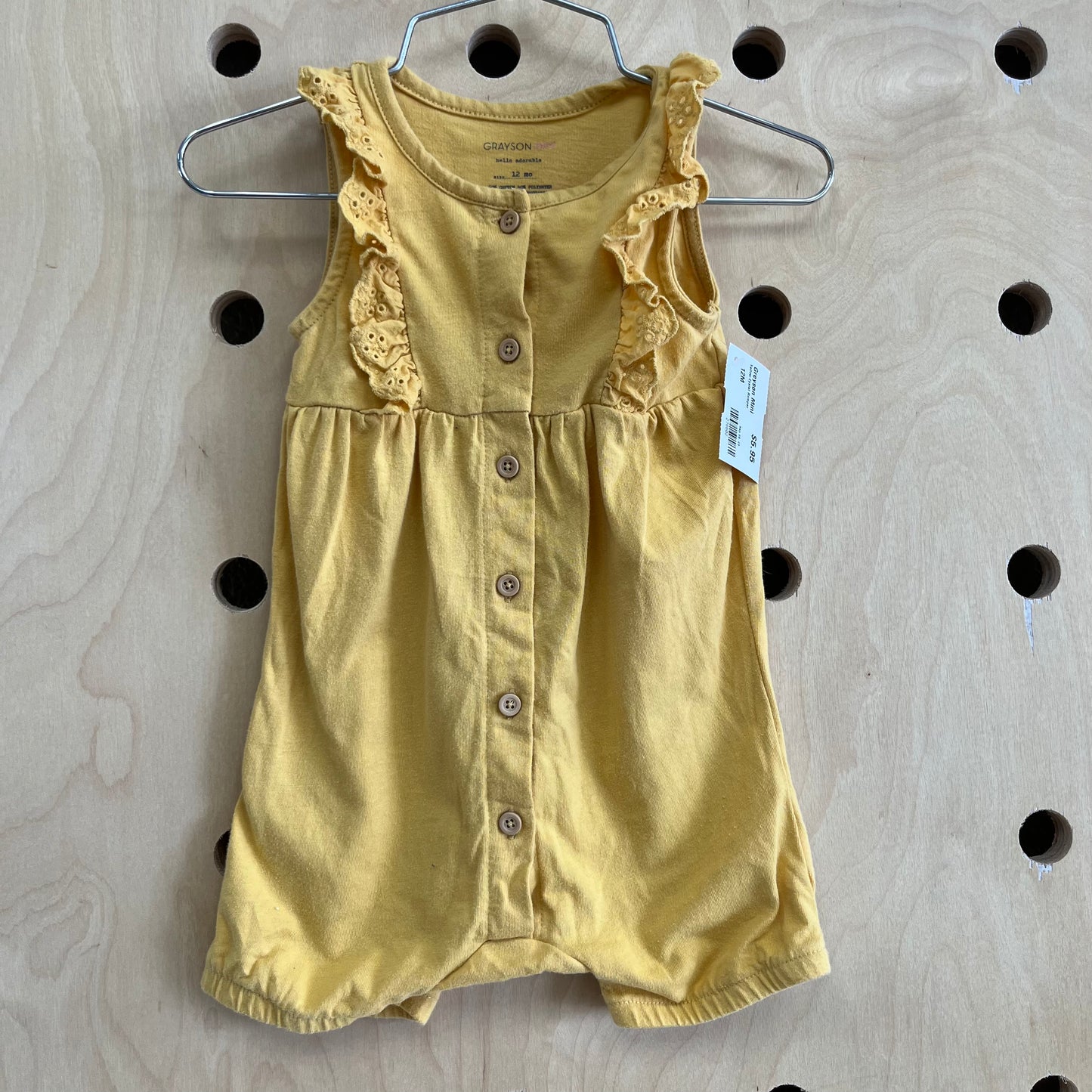 Yellow Eyelet Romper