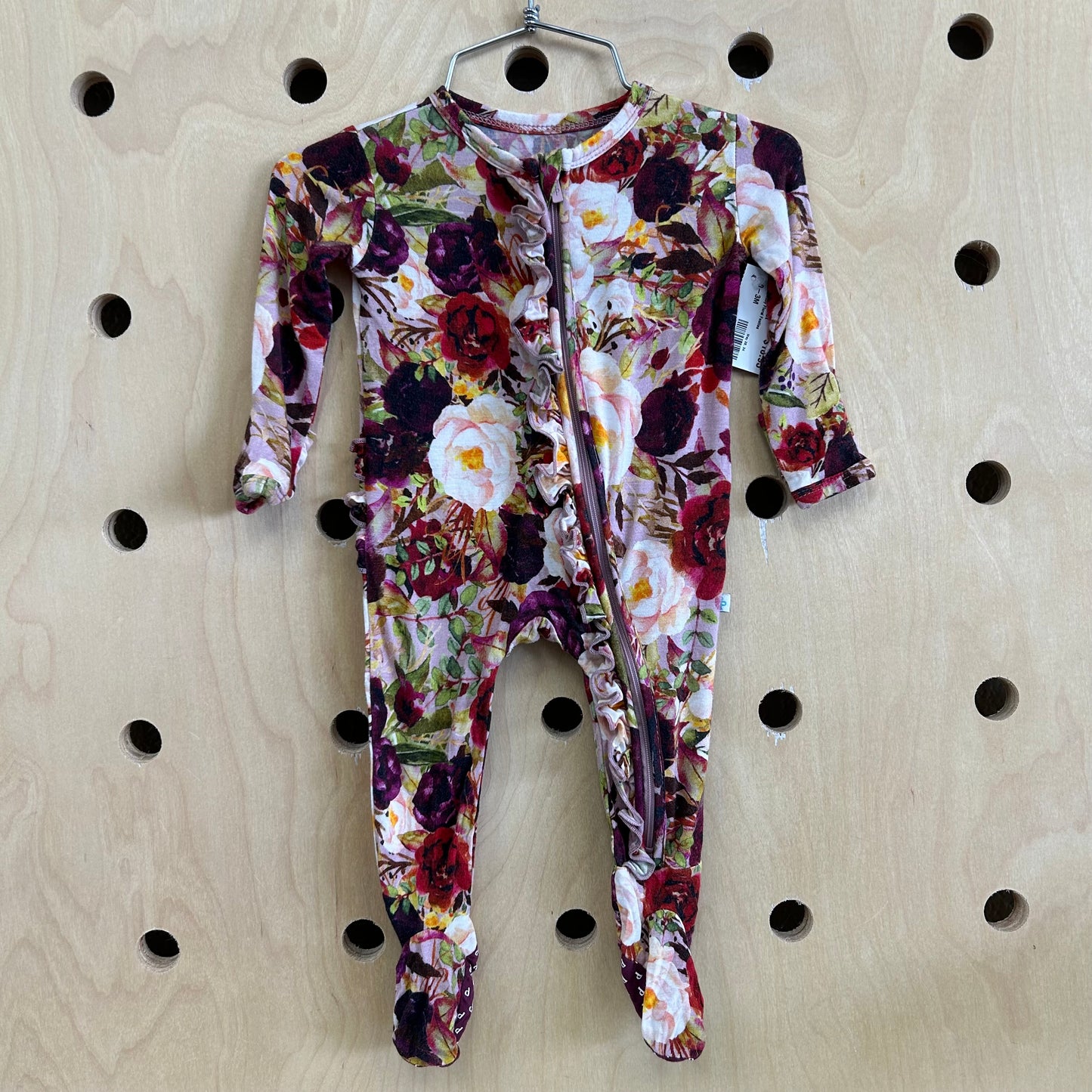 Bamboo Ruby Floral Footies