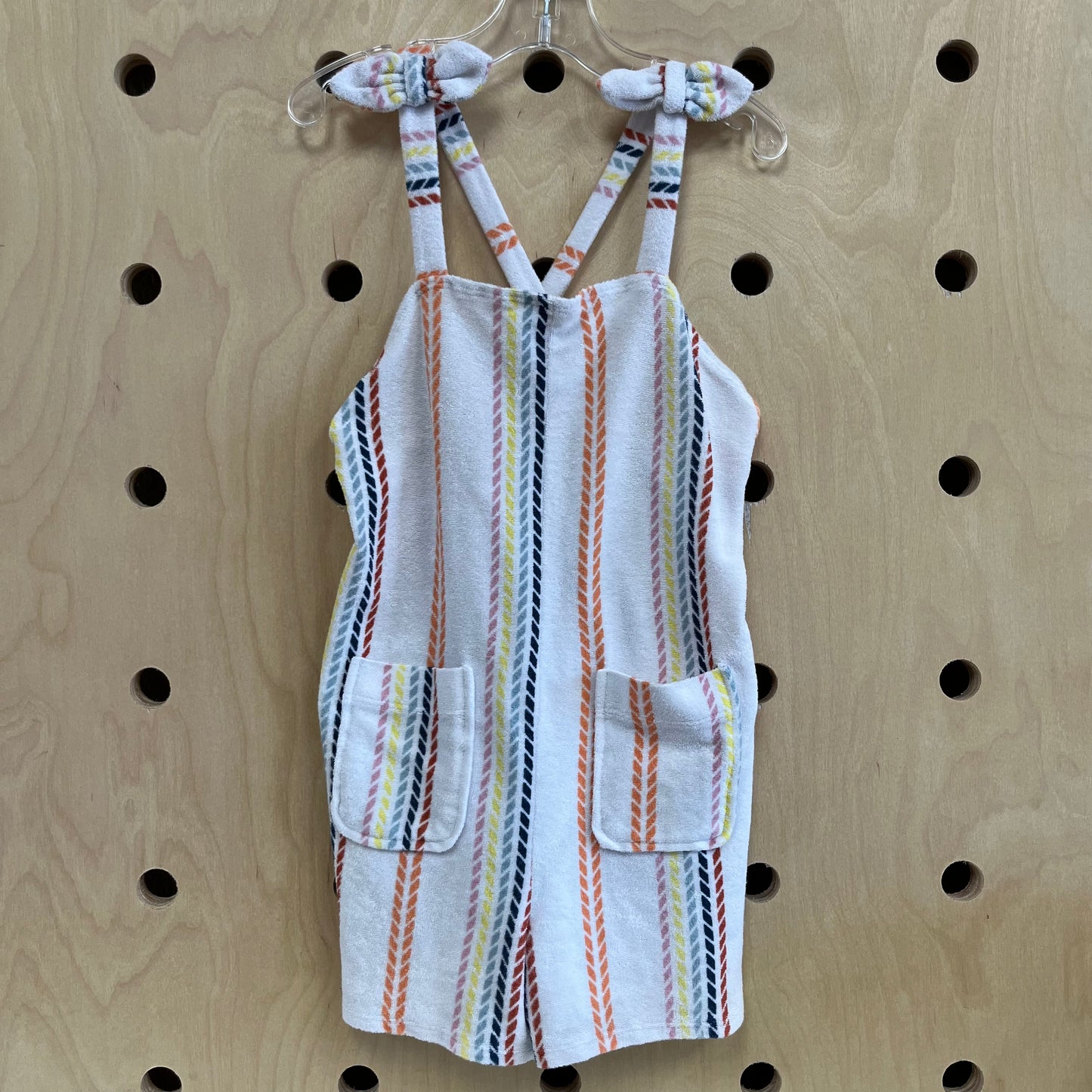 White Colorful Terry Romper