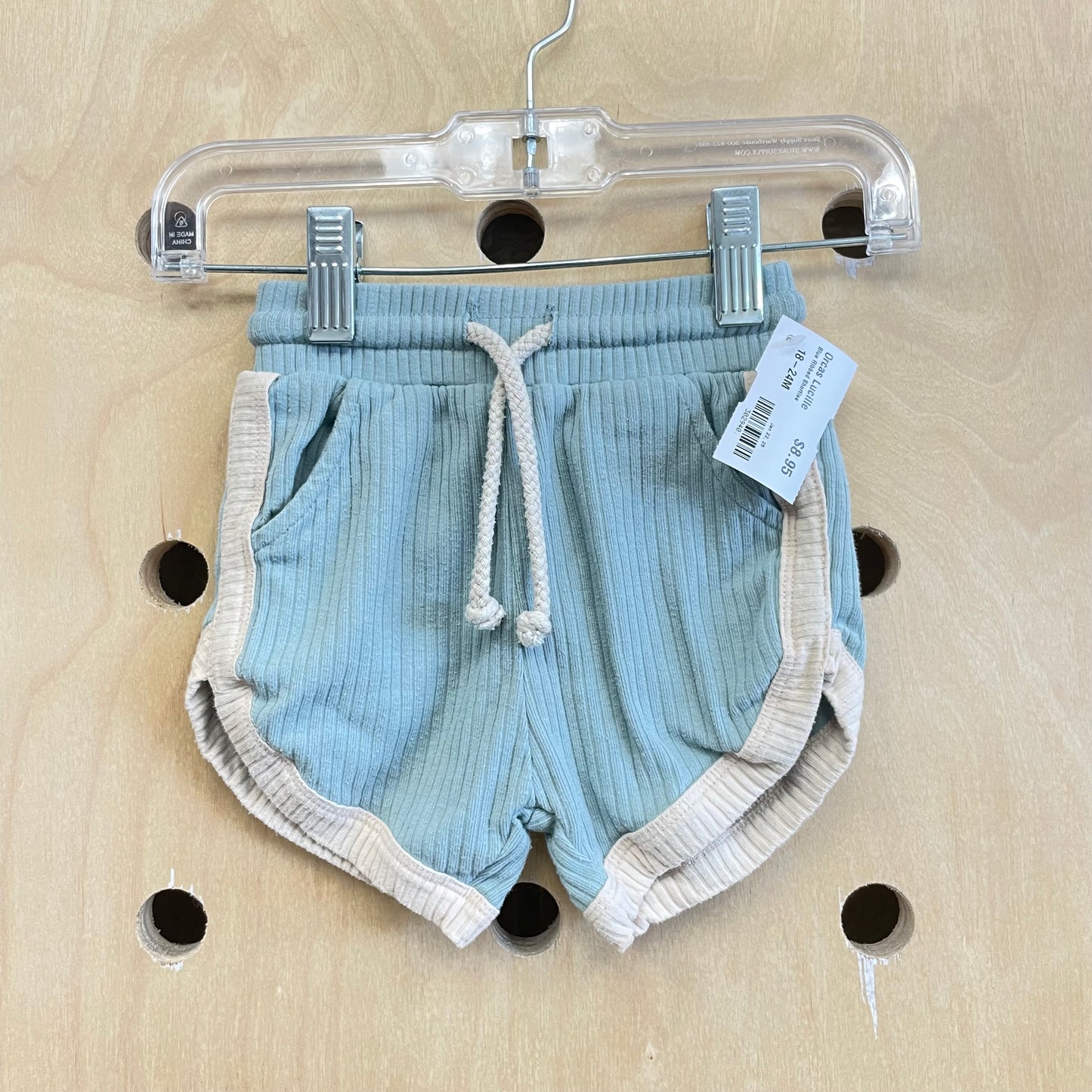 Blue Ribbed Shorties