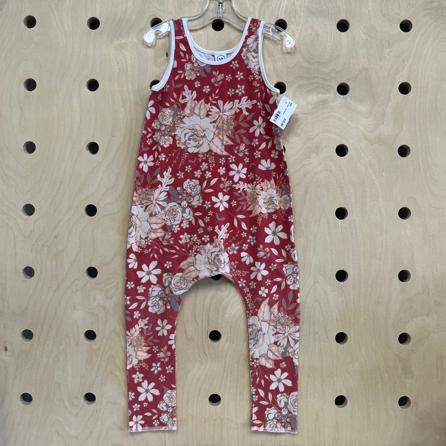 Red Floral T-Shirt Romper