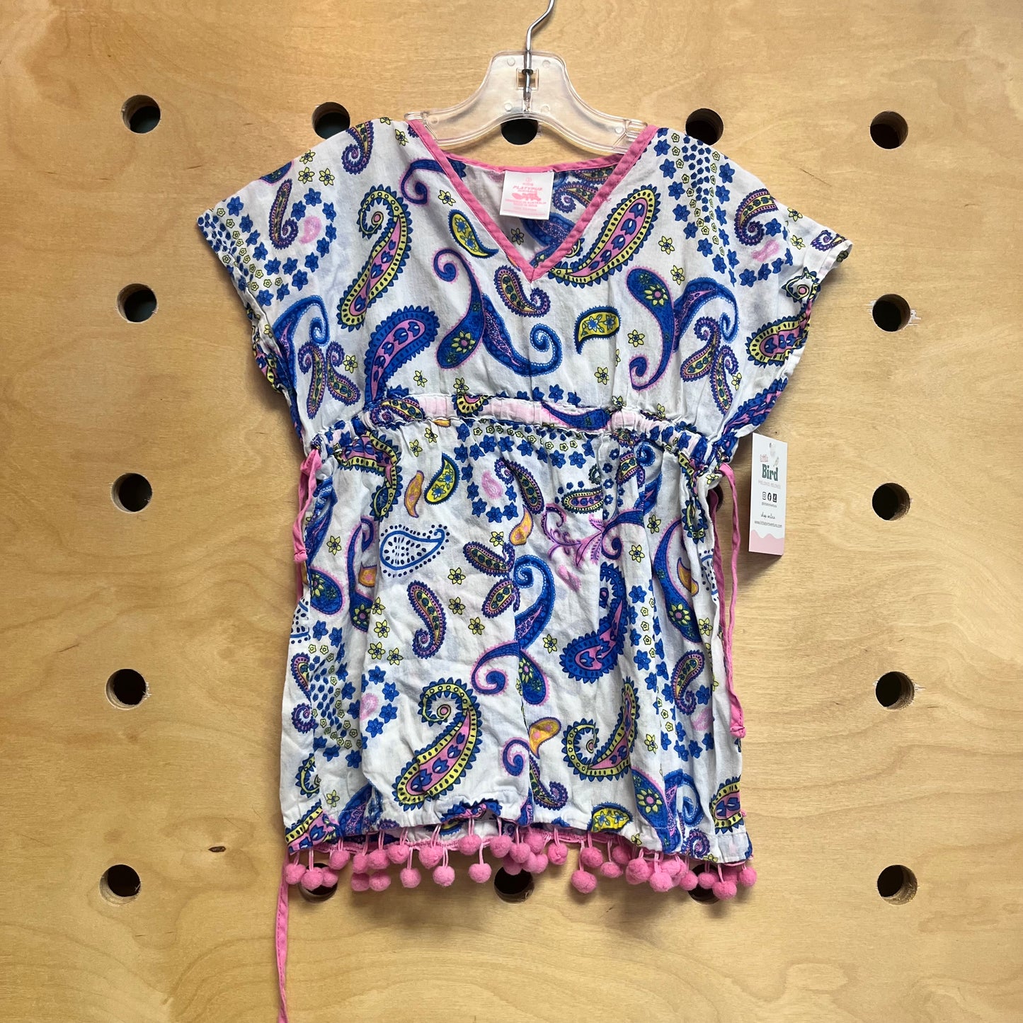 White/Blue Paisley Dress