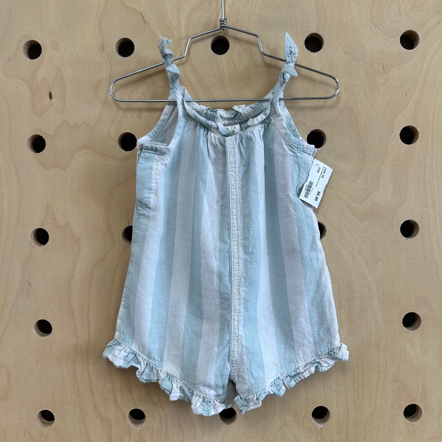 Blue & White Striped Romper