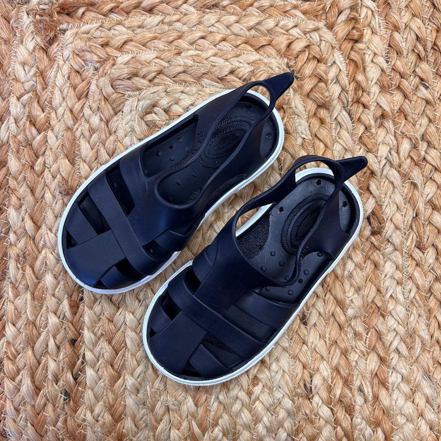Navy Jelly Fisherman Sandals