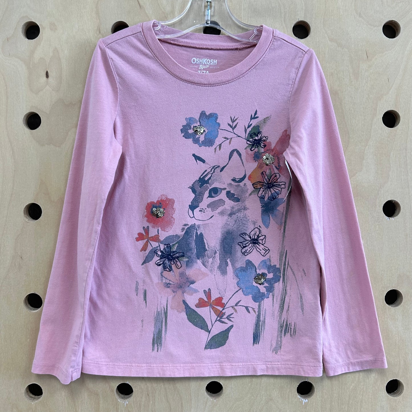 Pink Watercolor Leopard LS Tee