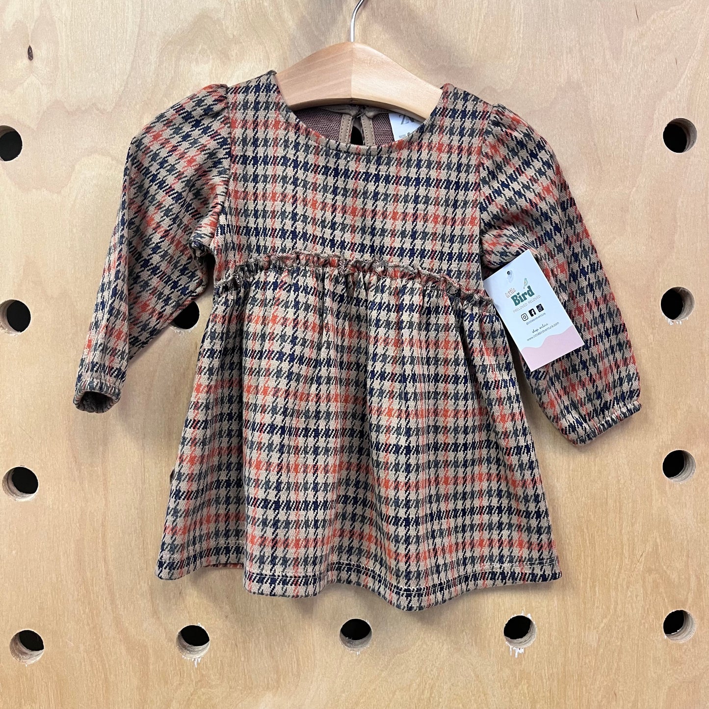 Brown Houndstooth Dress