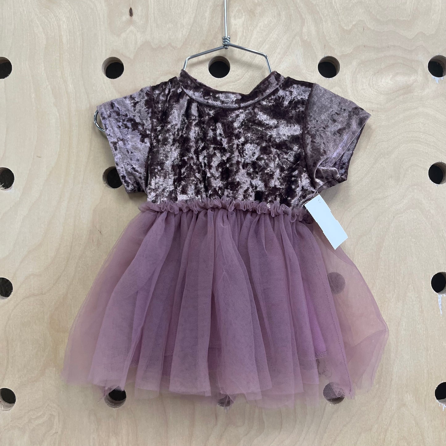 Dusty Purple Velour & Tulle Dress