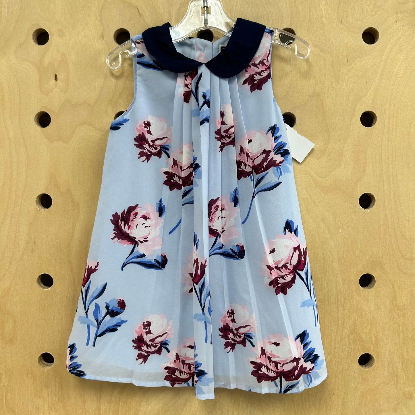 Blue Chiffon Floral Dress