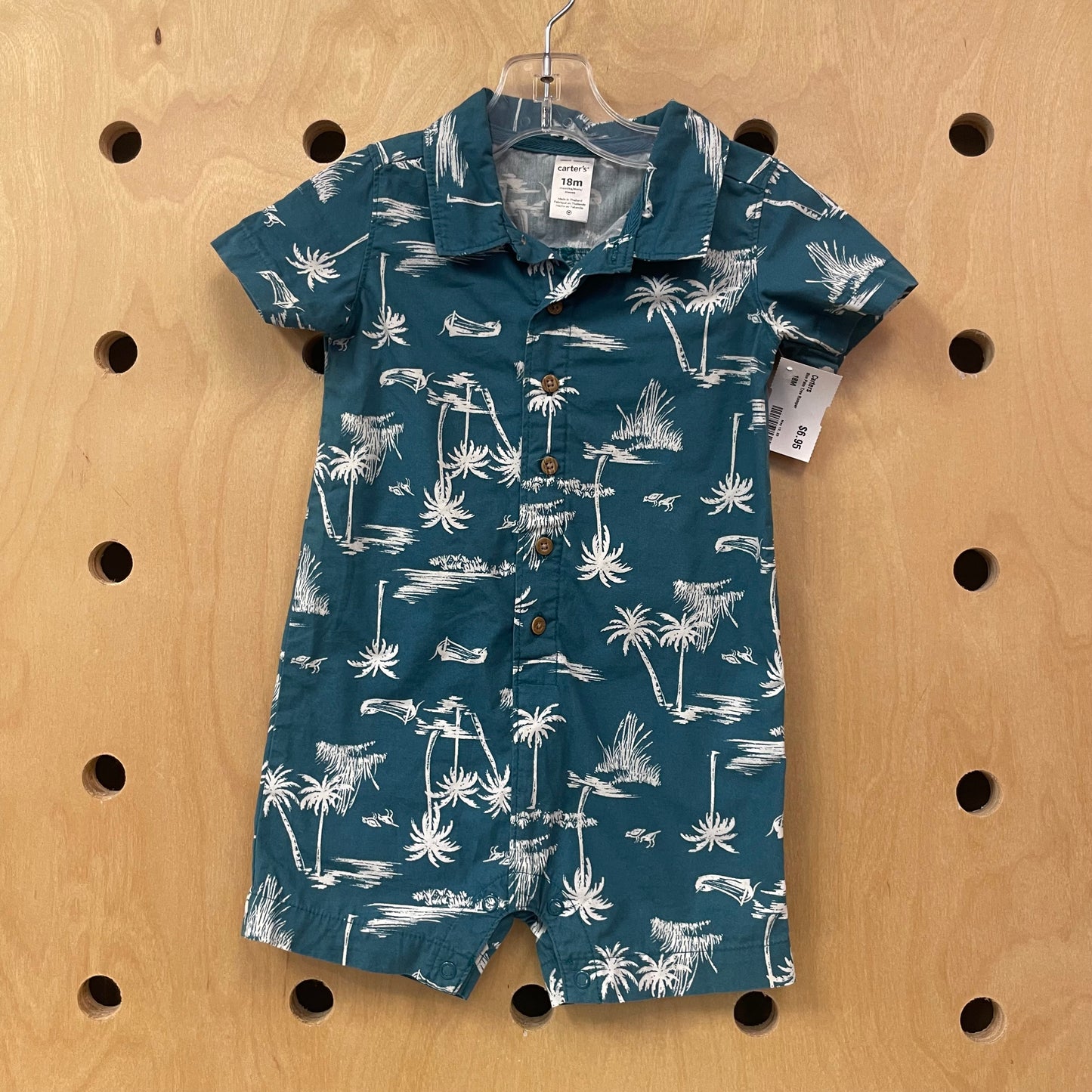 Green Tropical Romper