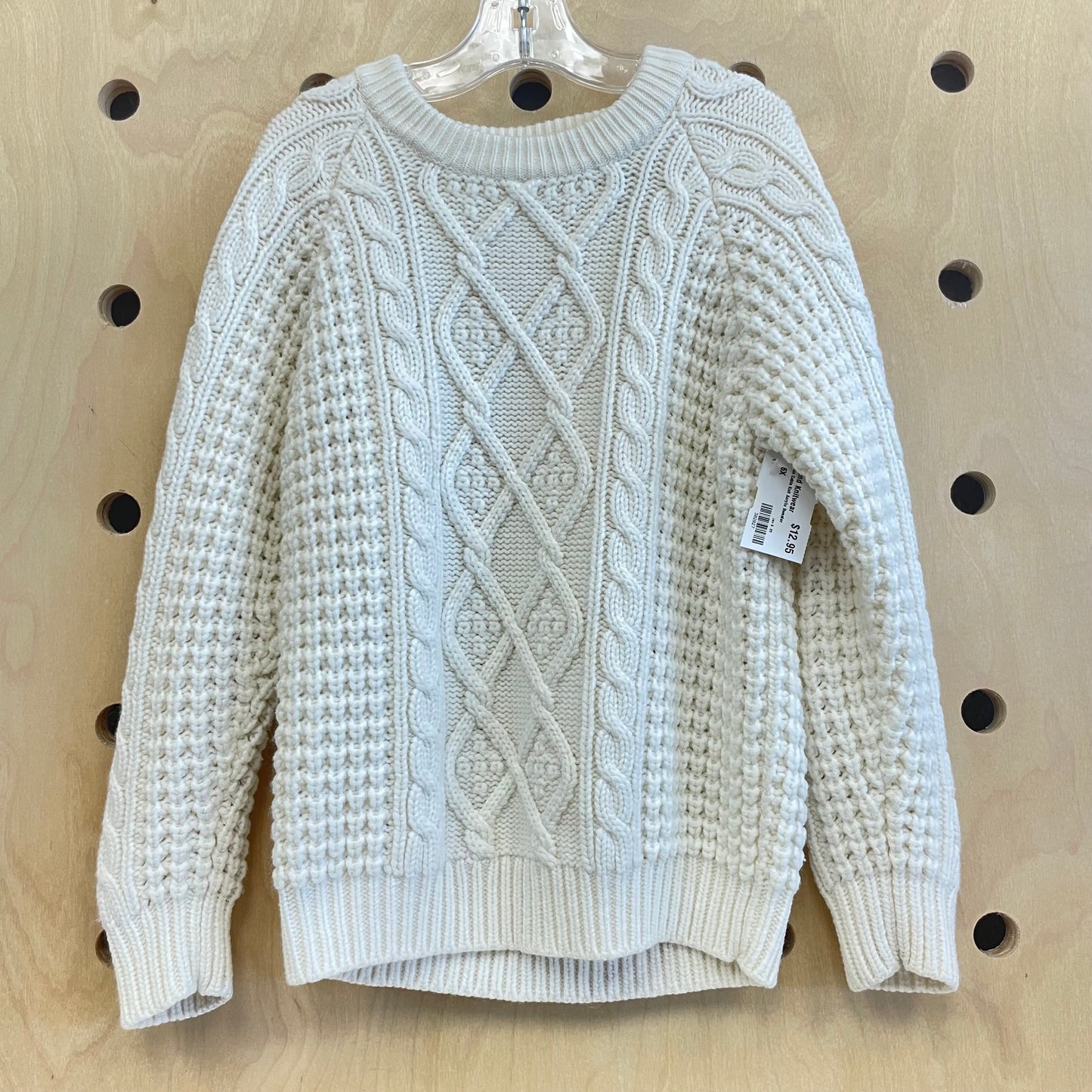 Cream Cable Knit Acrylic Sweater