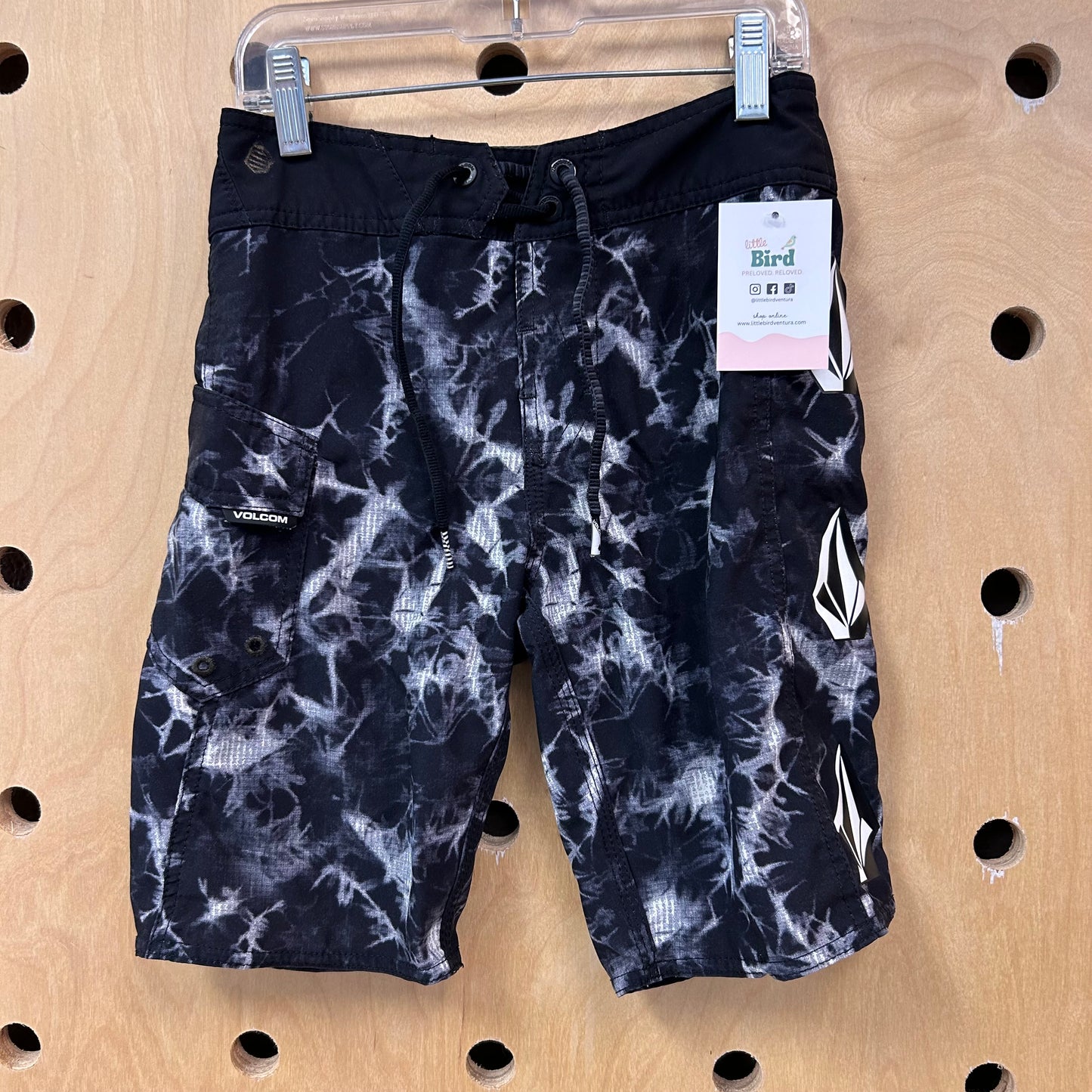 Black Tie Dye Swim Trunks