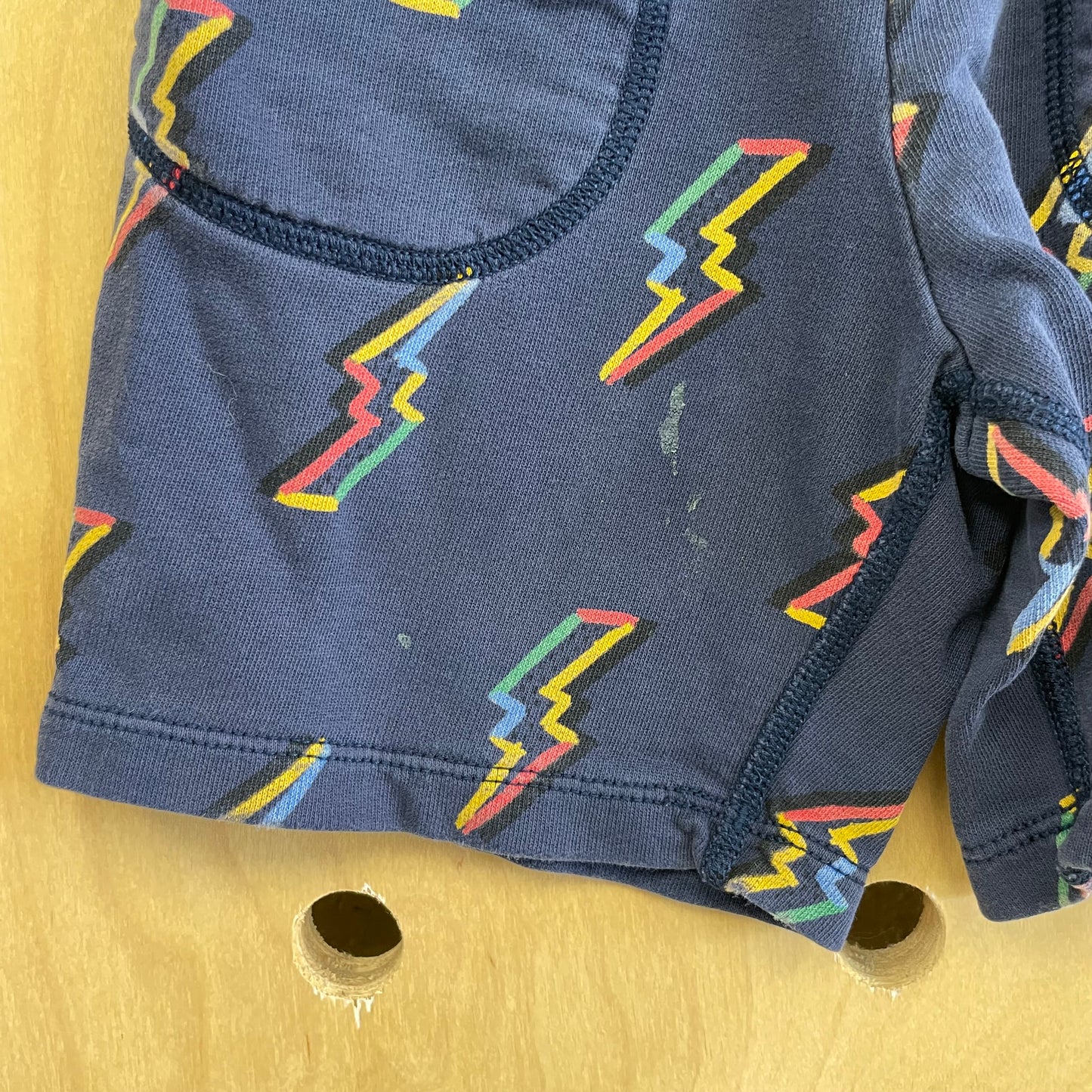 Navy Colorful Lightning Bolts Shorts