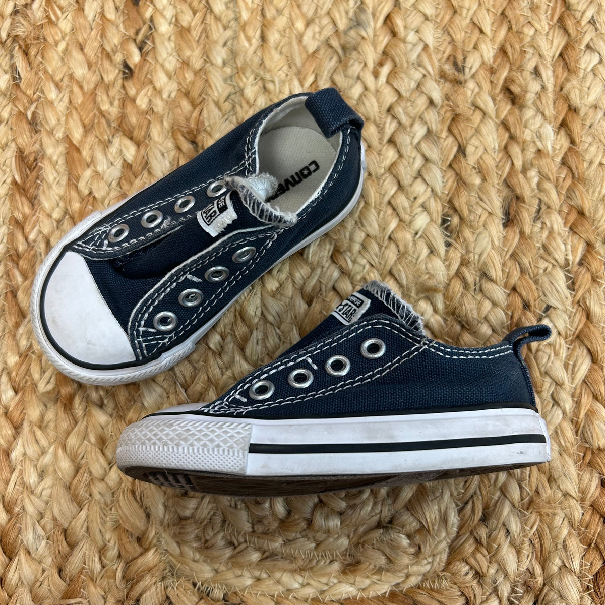 Blue Laceless Chucks