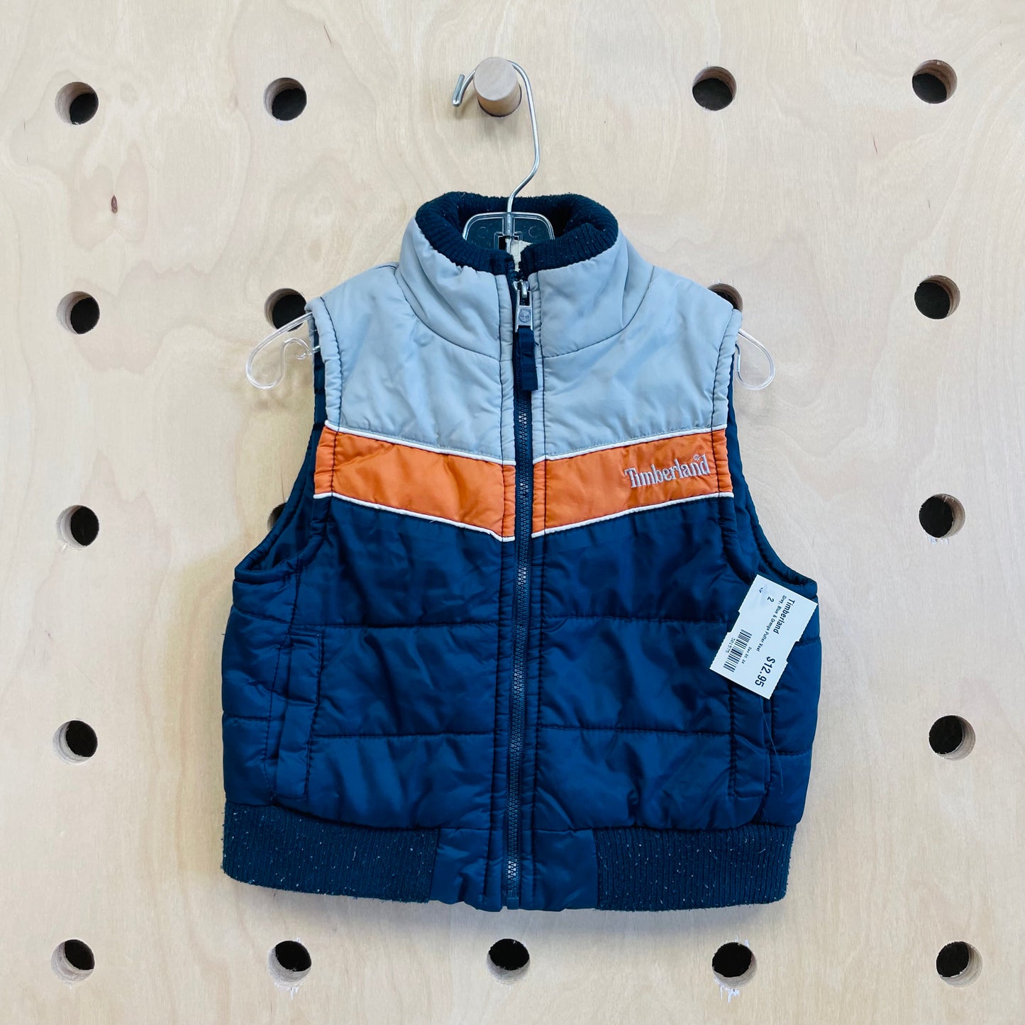 Grey, Blue & Orange Puffer Vest